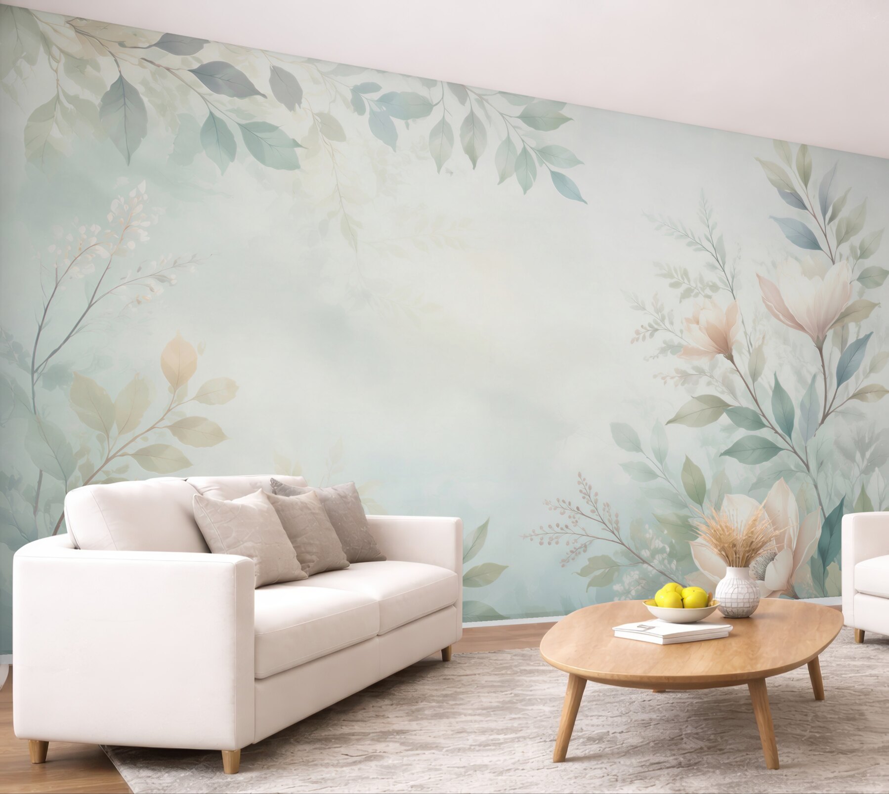 Fototapeta delikatne magnolie i liście pastelowa akwarelowa?v23