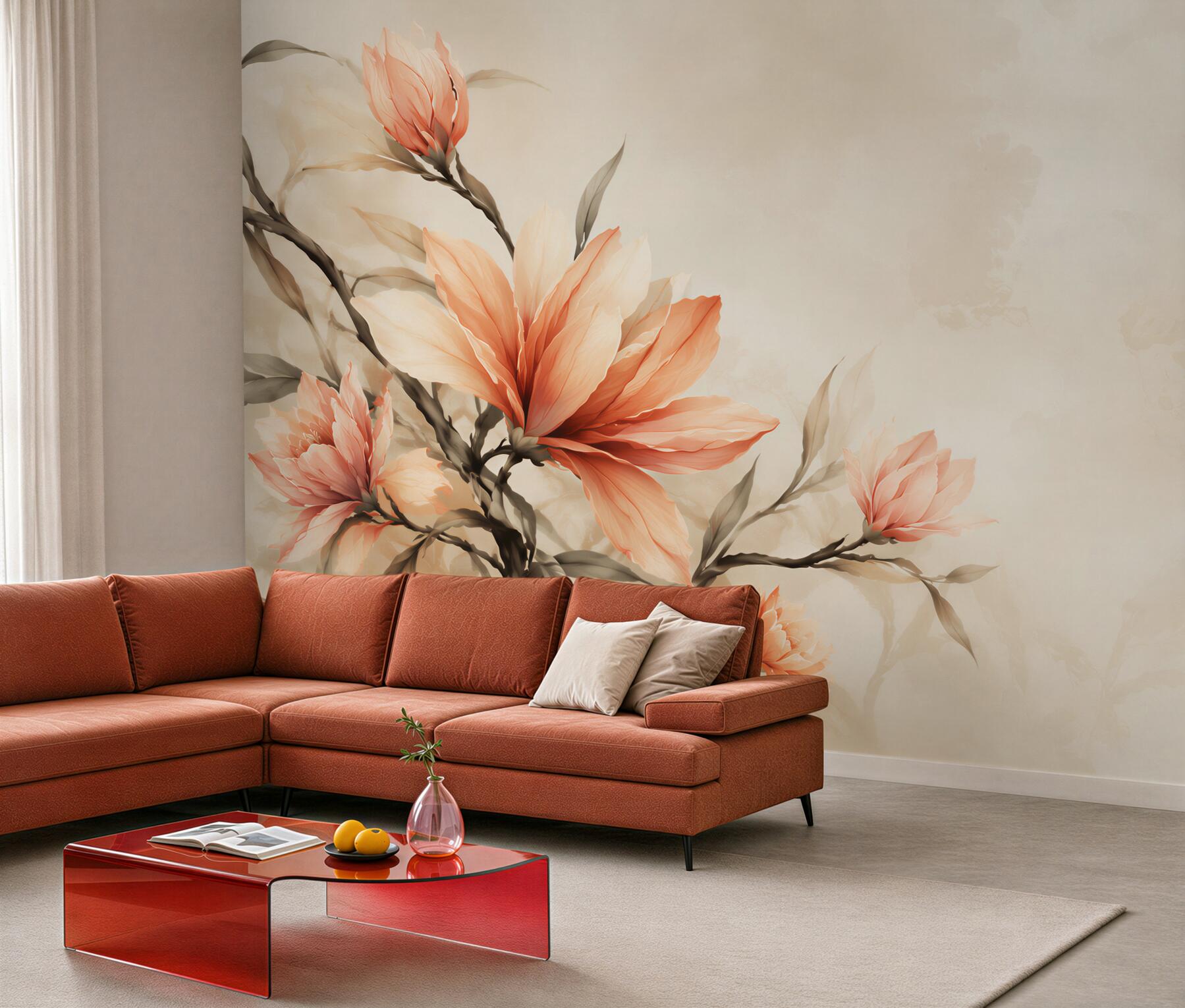 Fototapeta magnolie koralowe na gałęziach nowoczesna?v23
