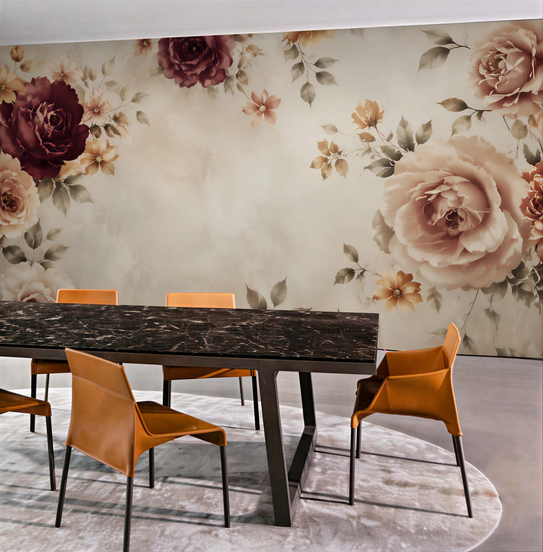 Fototapeta róże bordo i beżowe na jasnym tle elegancka klasyczna?v23
