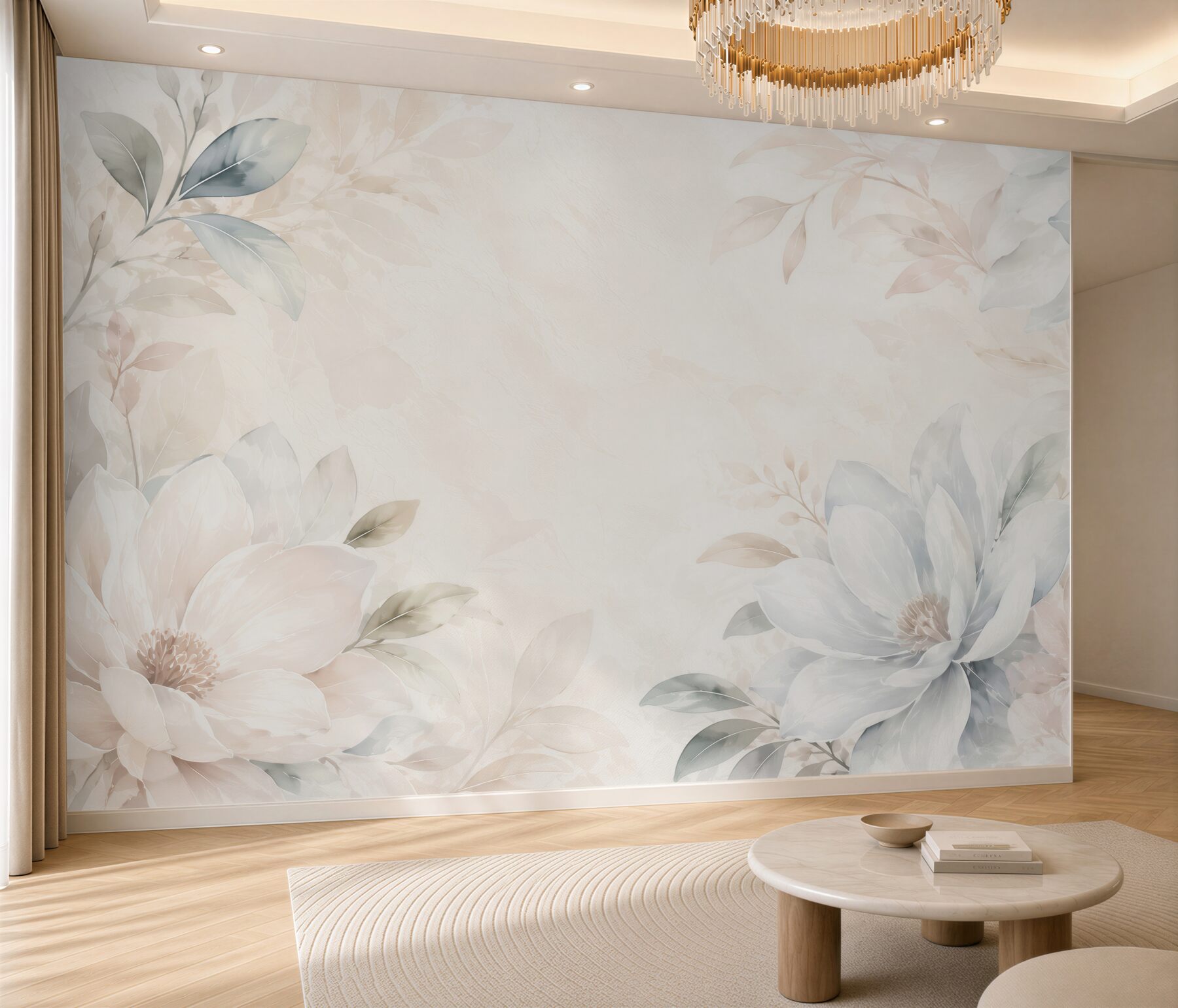 Fototapeta magnolie w kremie i błękicie delikatna pastelowa kompozycja?v23