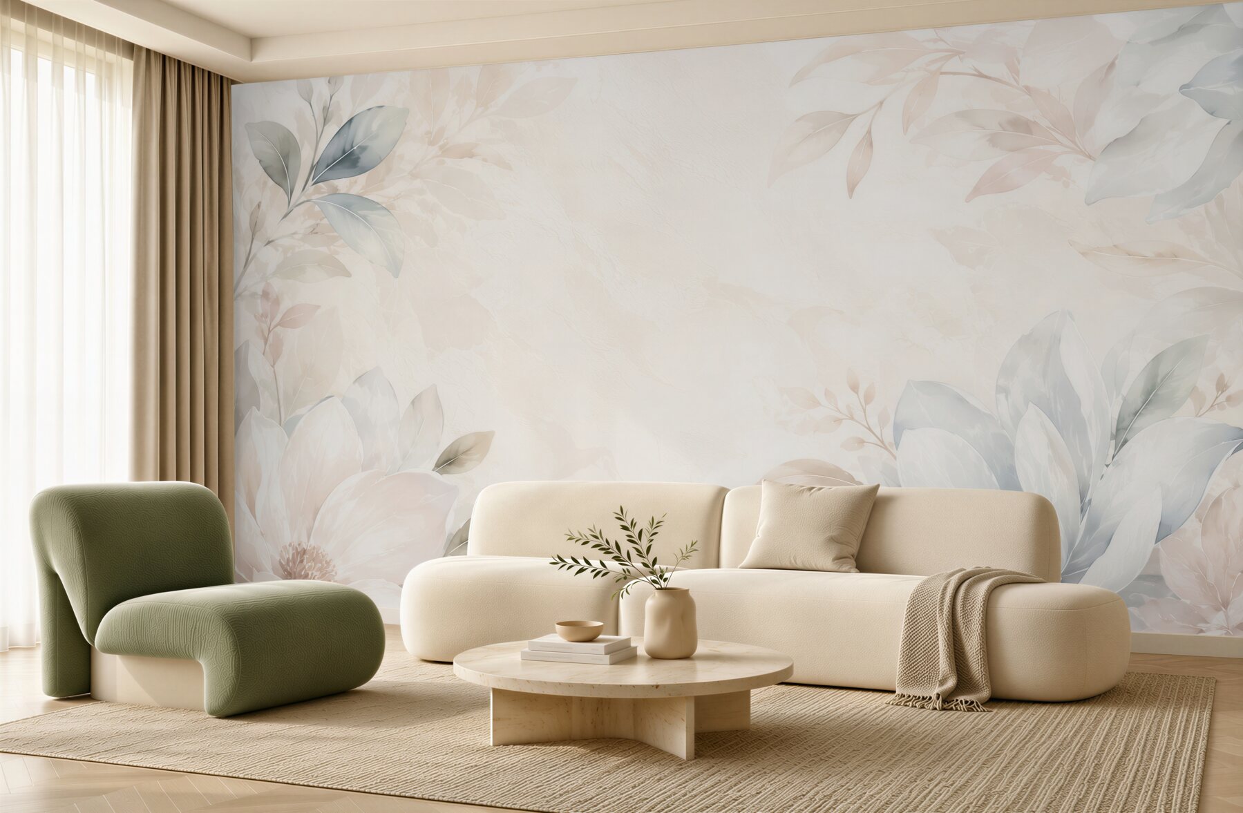 Fototapeta magnolie w kremie i błękicie delikatna pastelowa kompozycja?v23