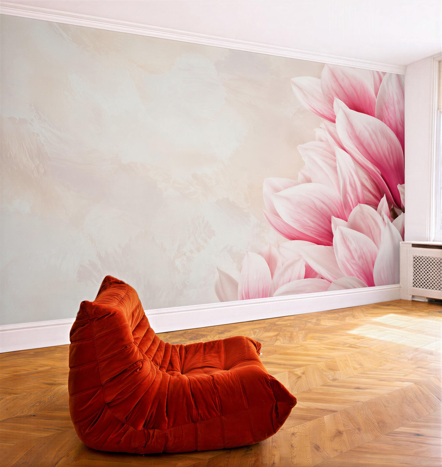 Fototapeta różowe magnolie na jasnym kremowym tle?v23