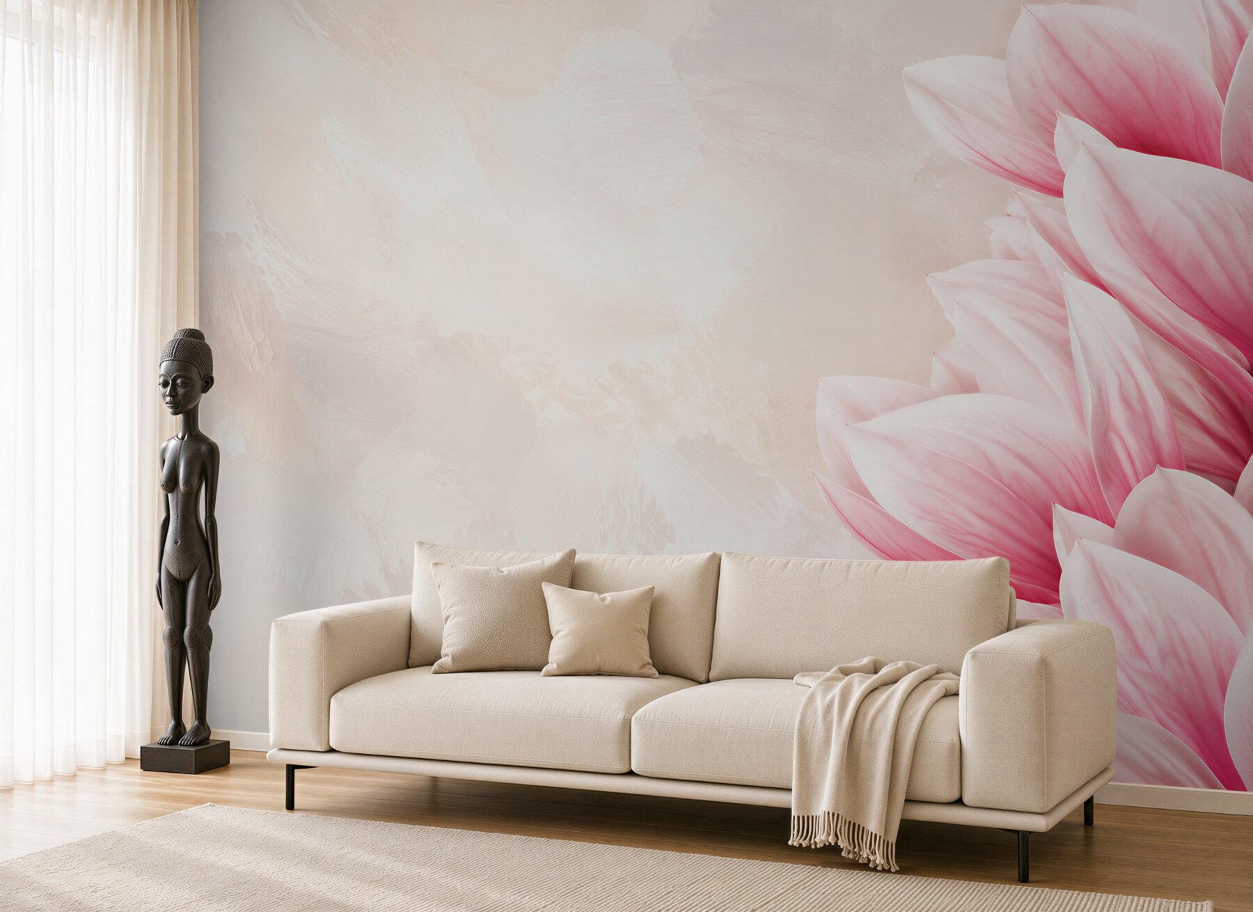 Fototapeta różowe magnolie na jasnym kremowym tle?v23