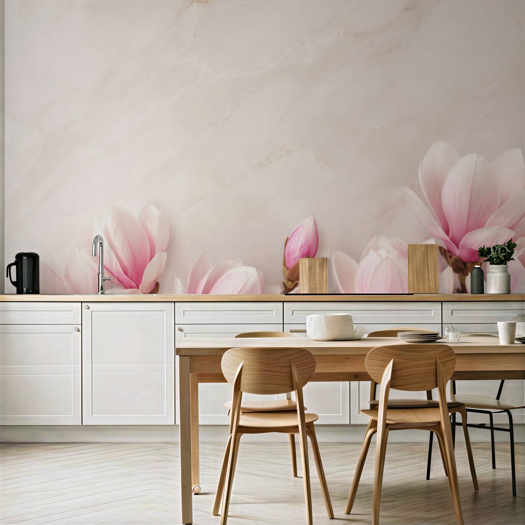 Fototapeta kwiaty magnolii pastelowy róż na eleganckim jasnym tle?v23