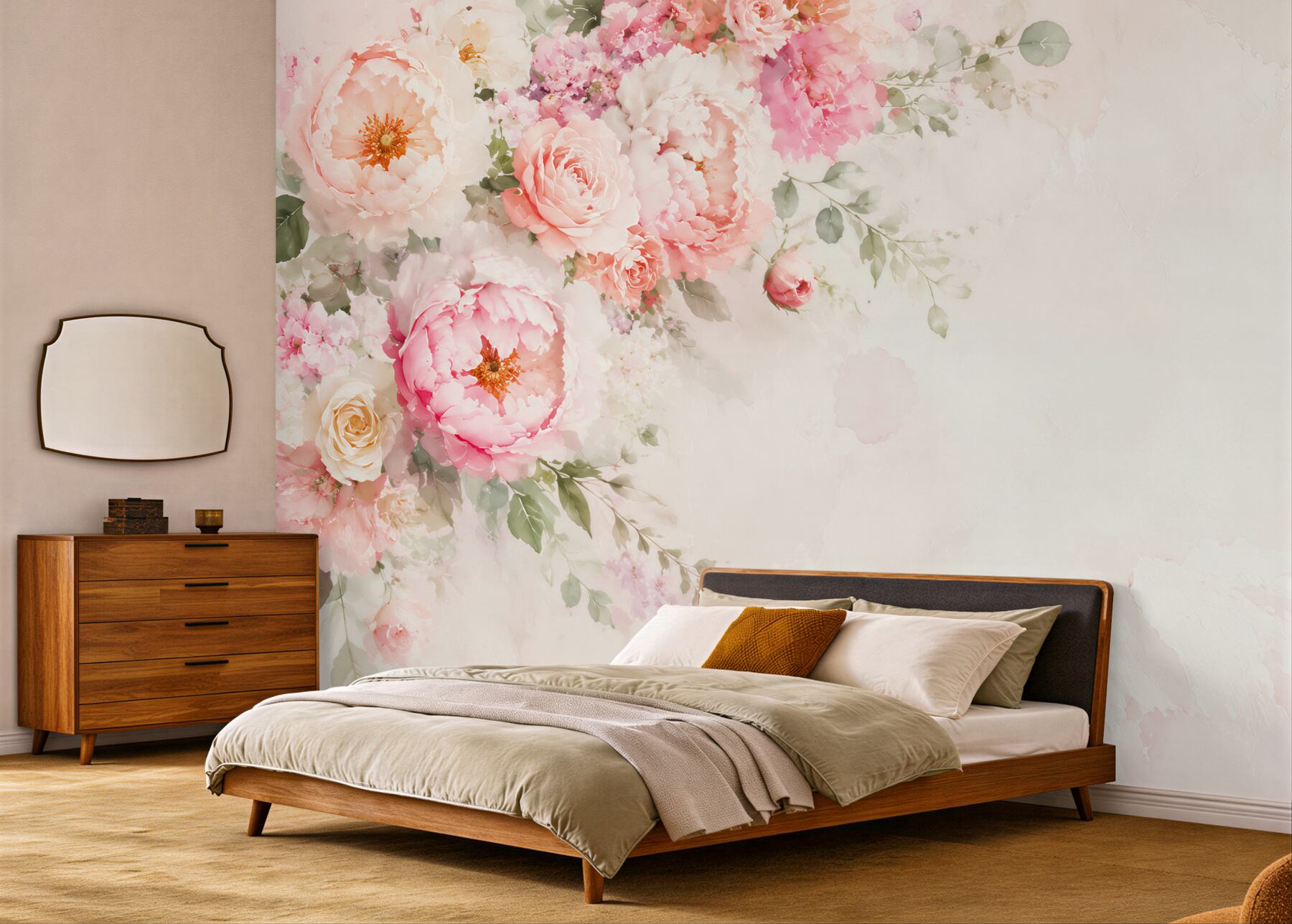 Fototapeta kwiaty peonie i róże pastelowe na jasnym tle?v23