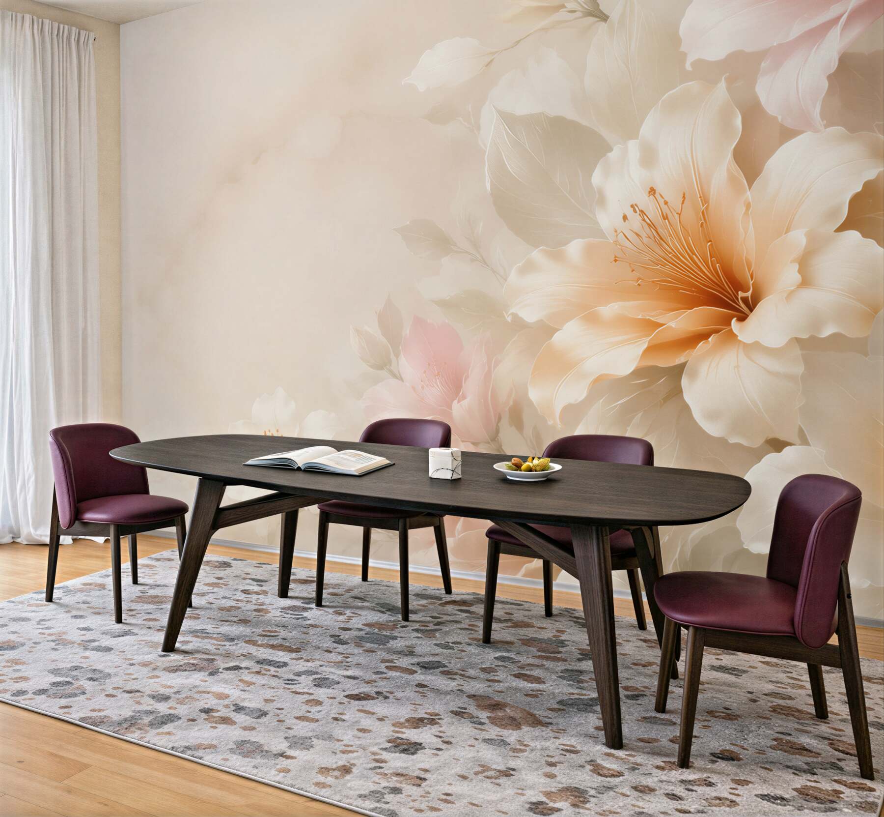 Fototapeta kremowe kwiaty hibiskusa pastelowe na jasnym eleganckim tle?v23