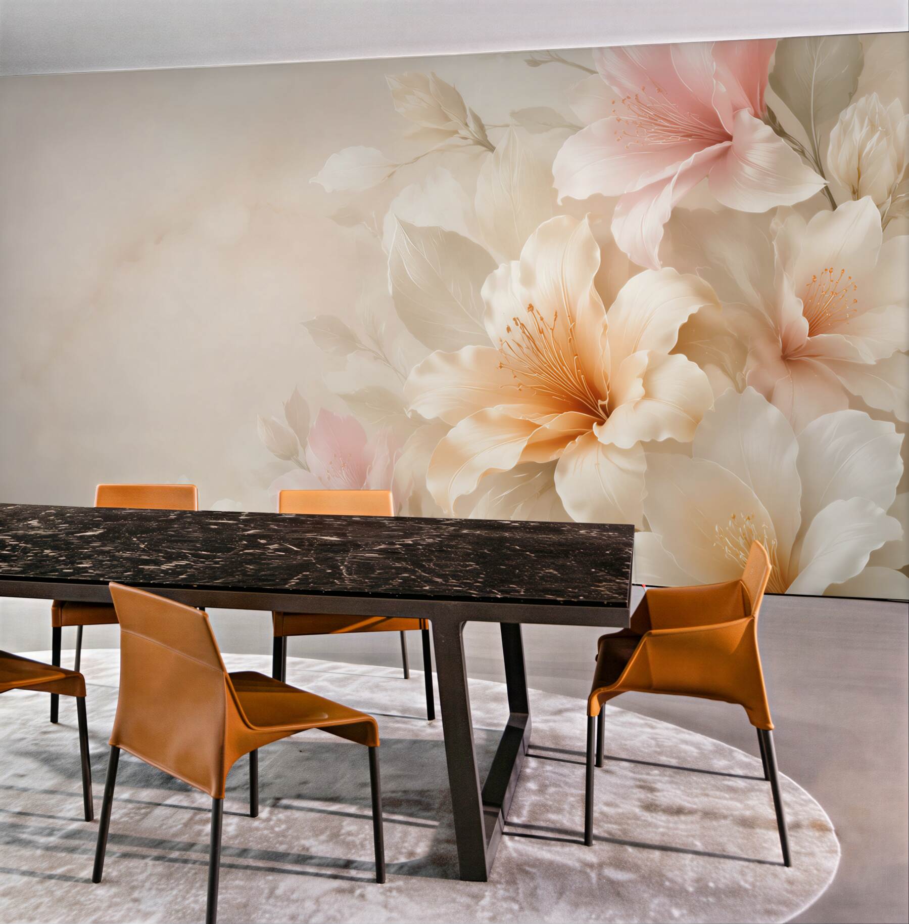 Fototapeta kremowe kwiaty hibiskusa pastelowe na jasnym eleganckim tle?v23