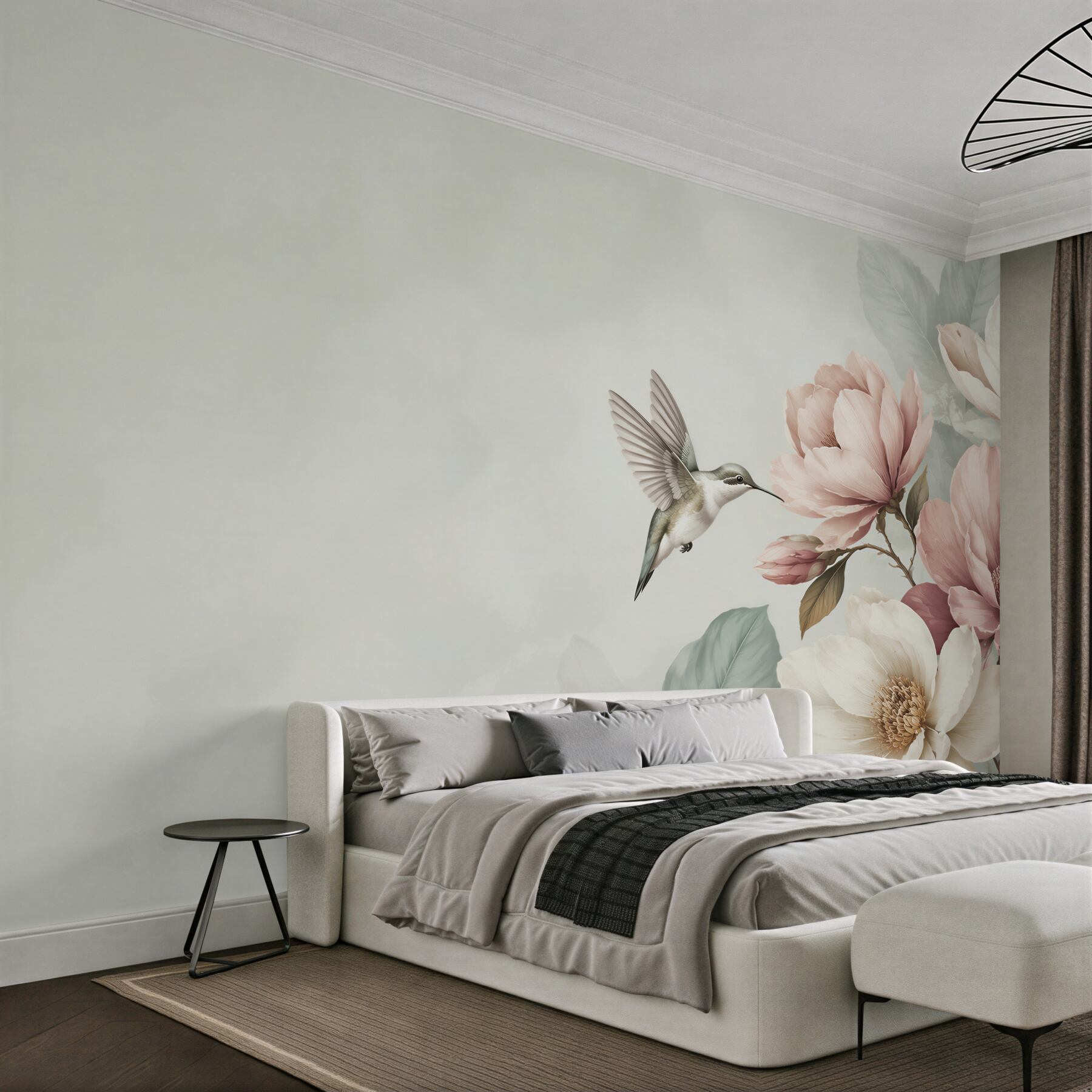 Fototapeta koliber i pastelowe magnolie w pudrowym różu?v23
