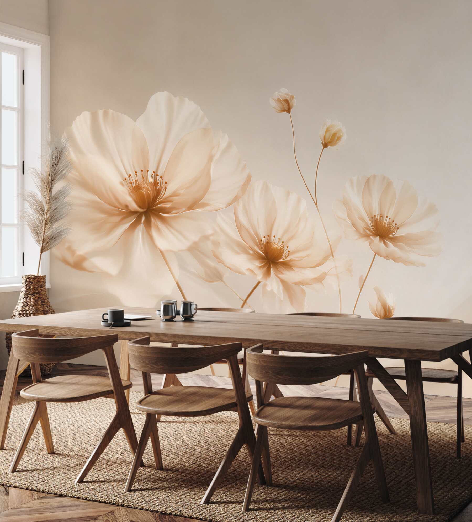 Fototapeta kremowe maki minimalistyczne w eleganckim beżu?v23