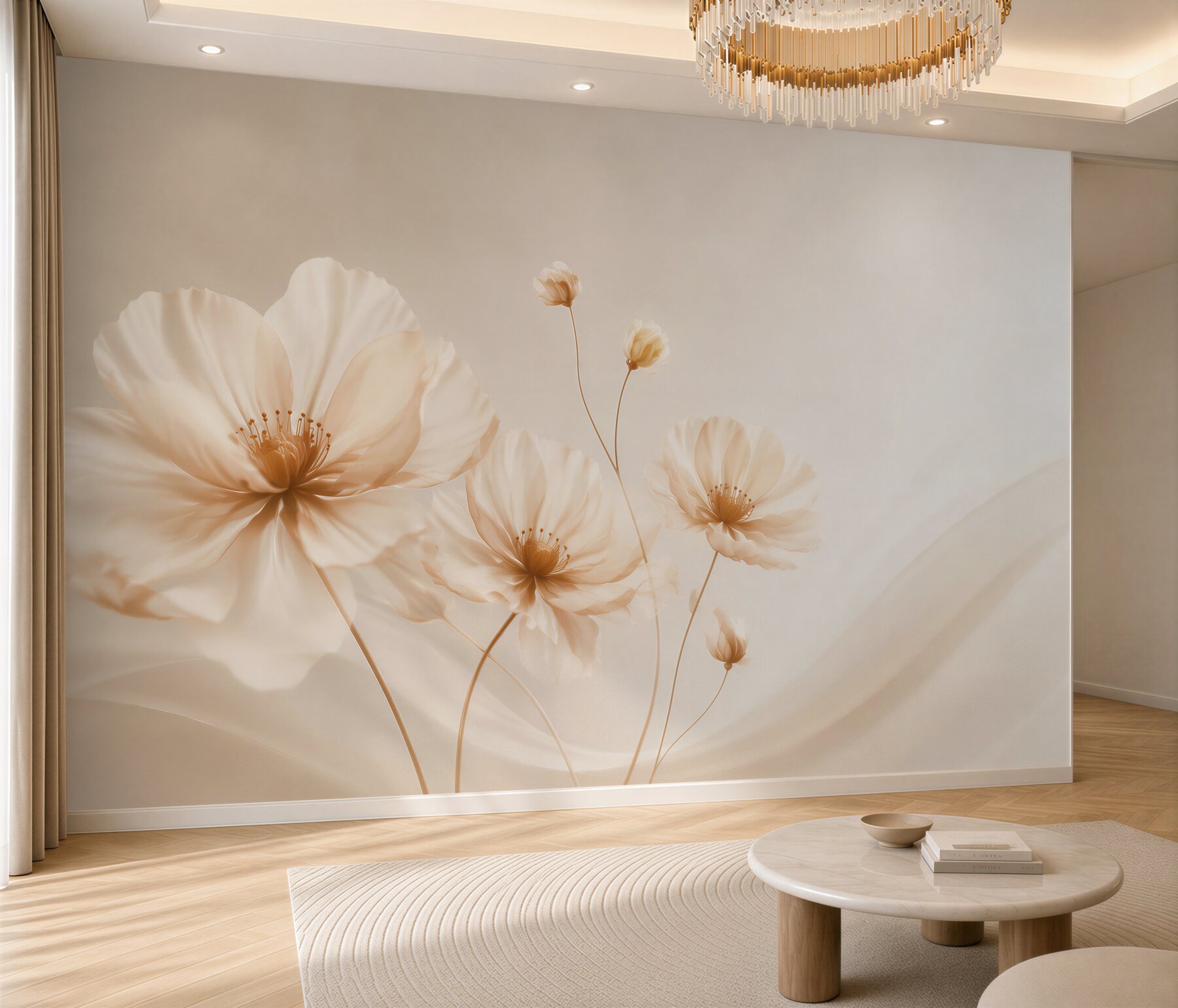 Fototapeta kremowe maki minimalistyczne w eleganckim beżu?v23