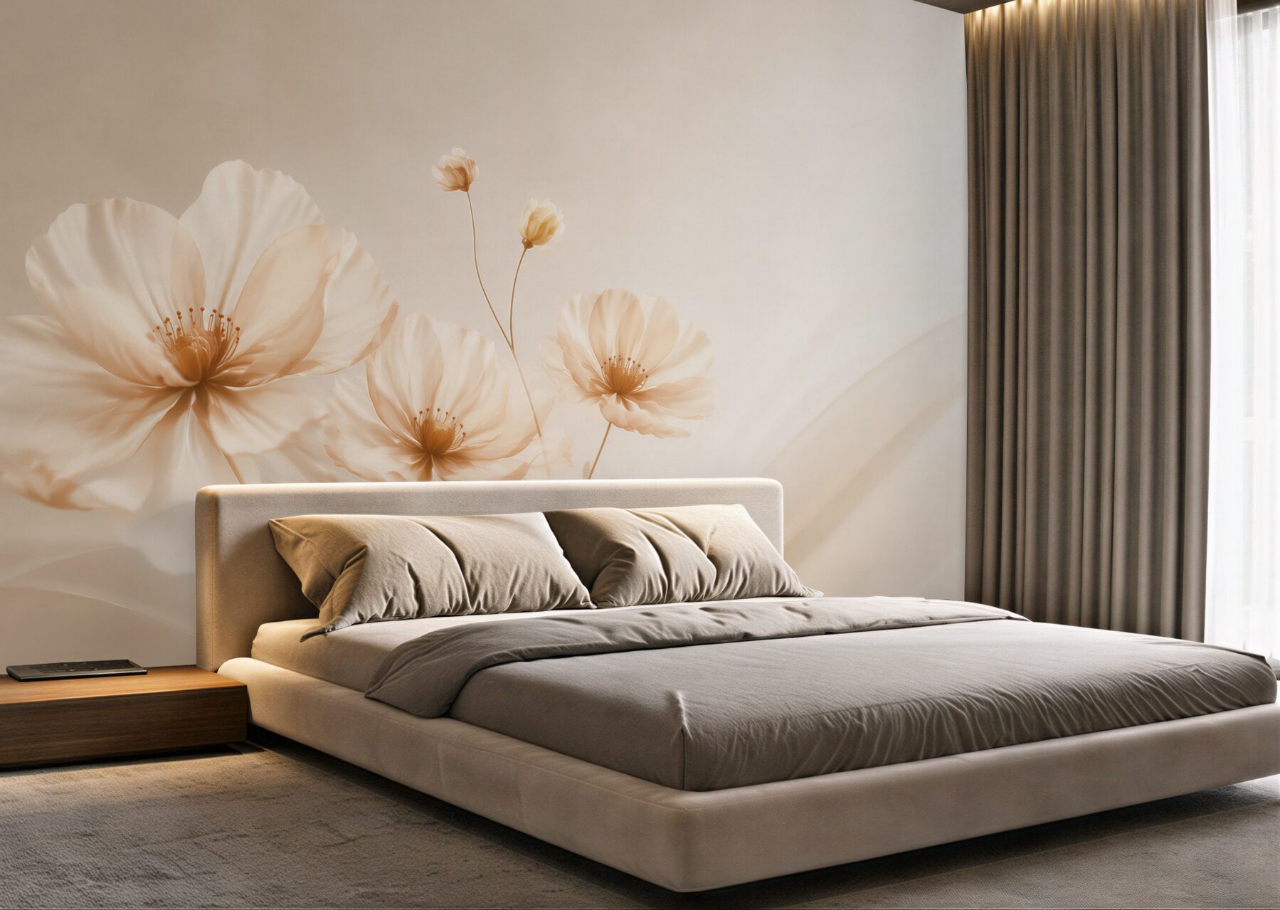 Fototapeta kremowe maki minimalistyczne w eleganckim beżu?v23