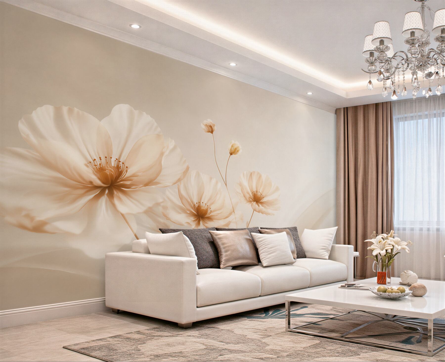 Fototapeta kremowe maki minimalistyczne w eleganckim beżu?v23