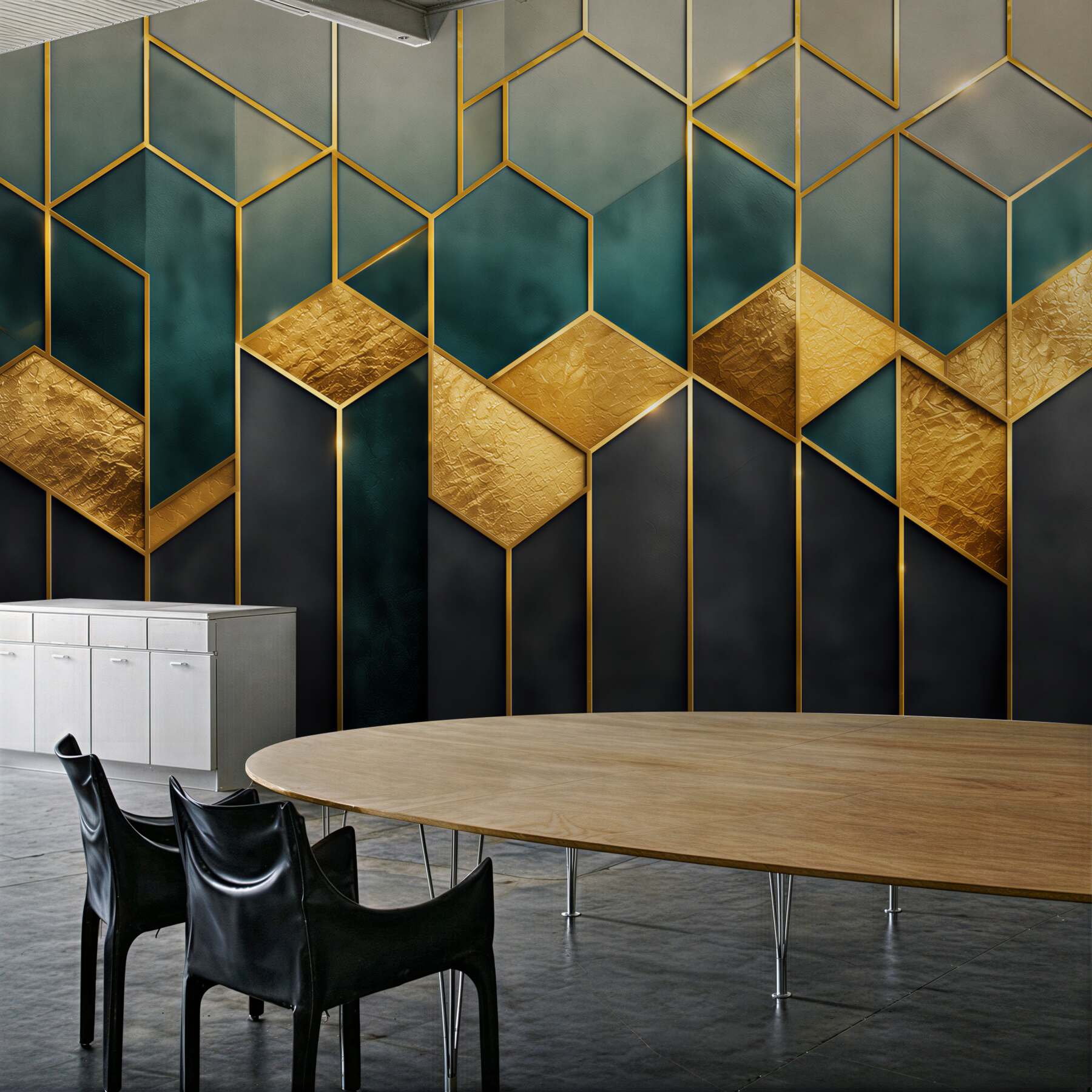 Fototapeta geometryczny wzór granatowo złoty w stylu art déco?v23
