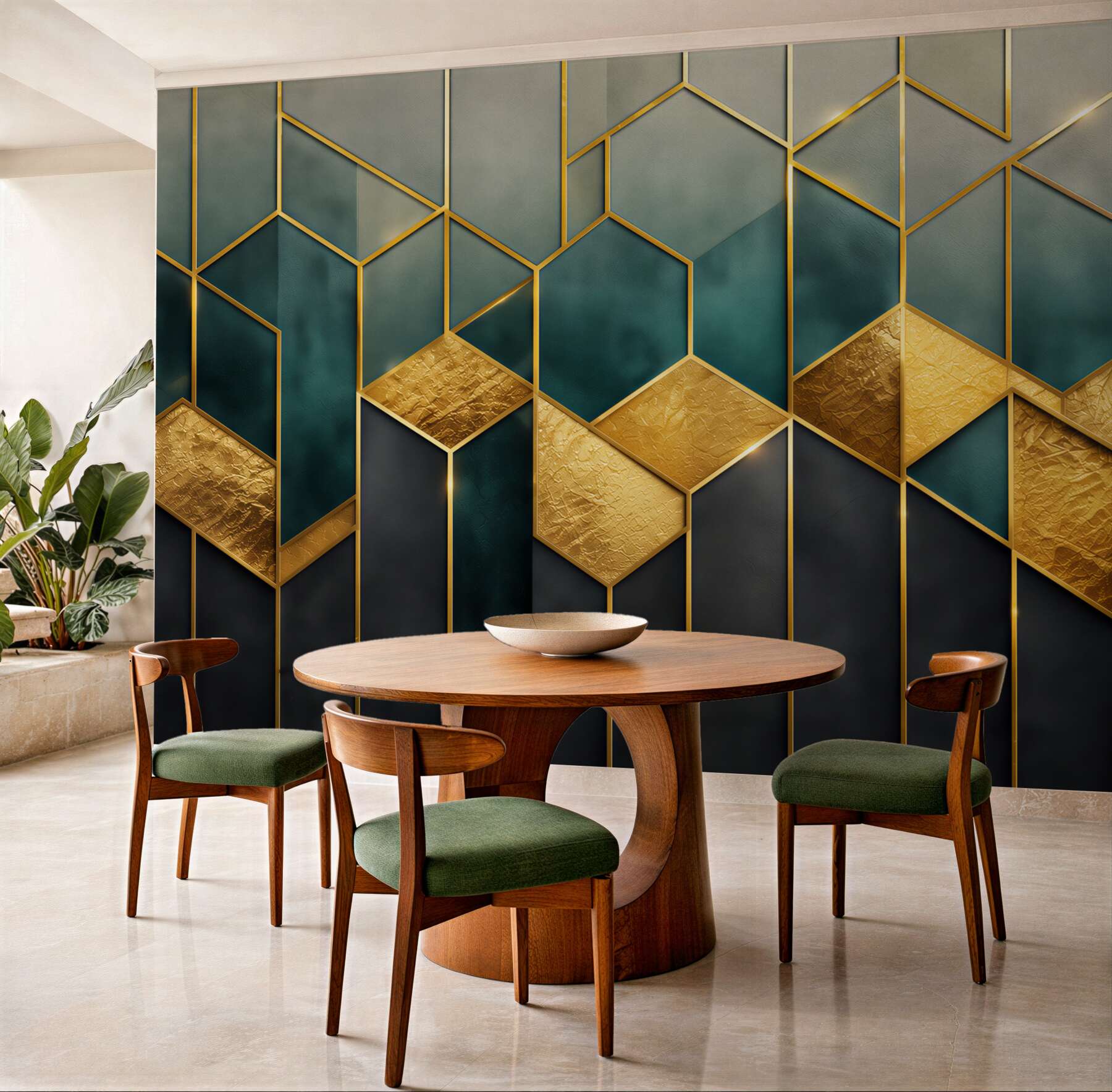 Fototapeta geometryczny wzór granatowo złoty w stylu art déco?v23