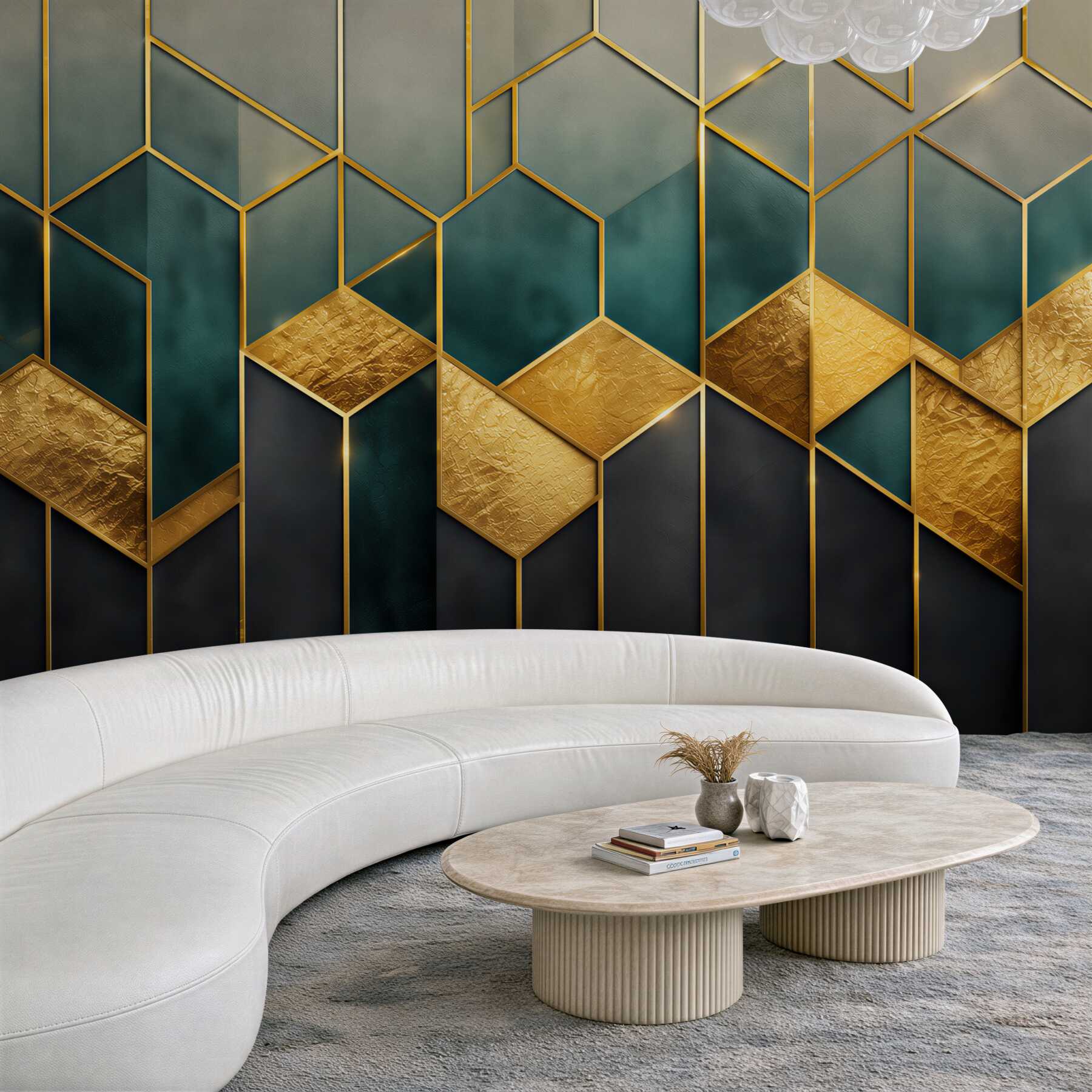 Fototapeta geometryczny wzór granatowo złoty w stylu art déco?v23