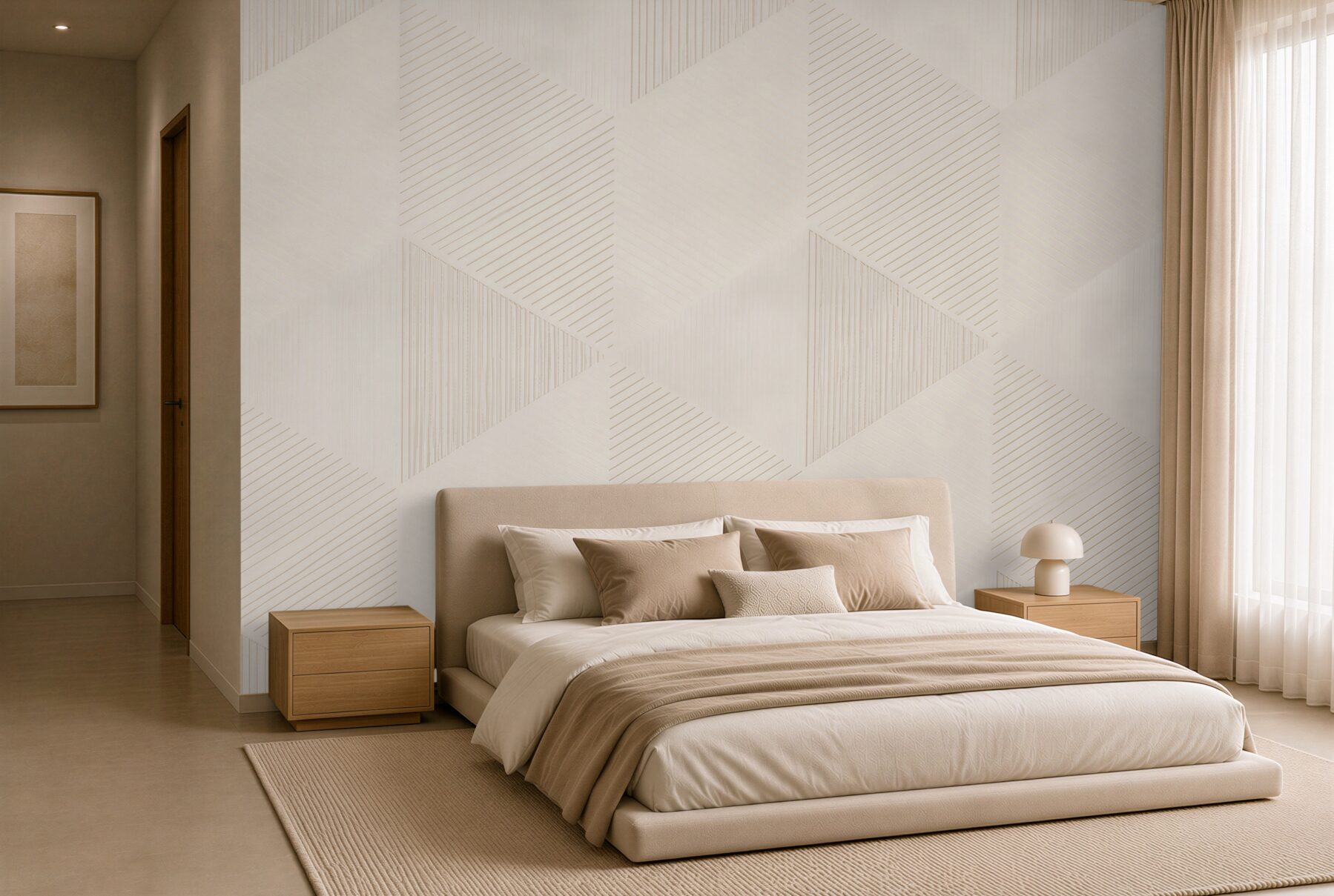 Fototapeta geometryczne kostki 3D beżowe minimalistyczna abstrakcja?v23
