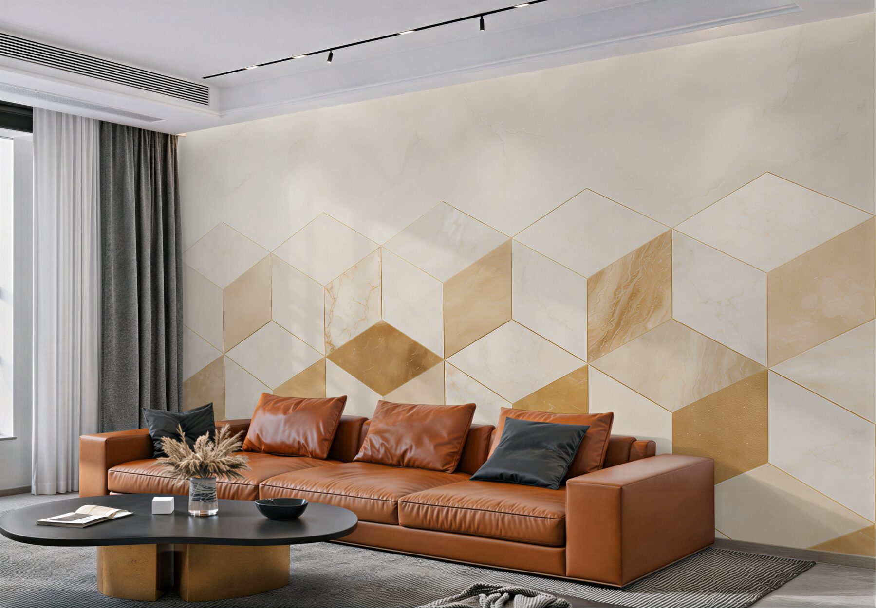 Fototapeta geometryczne kostki marmur biało złoty elegancka abstrakcja?v23