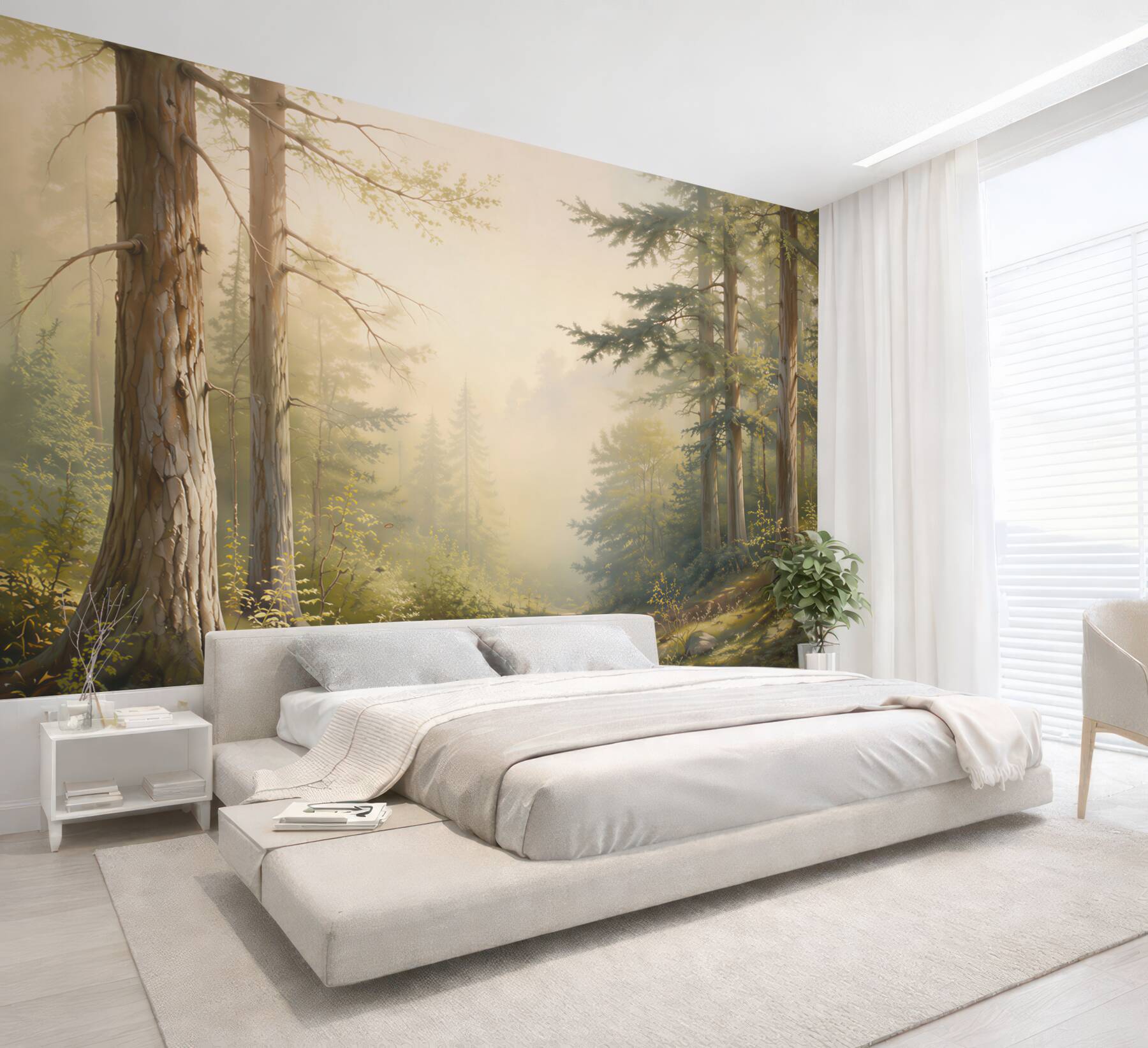 Fototapeta leśna ścieżka w porannym świetle spokojny zielony las?v23