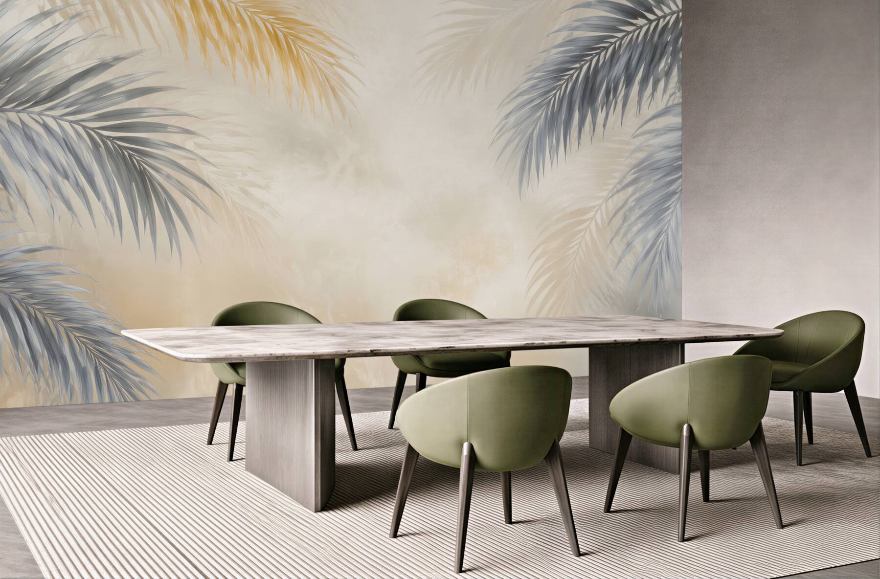 Fototapeta szare liście palmowe z beżowym tłem nowoczesny styl tropical?v23