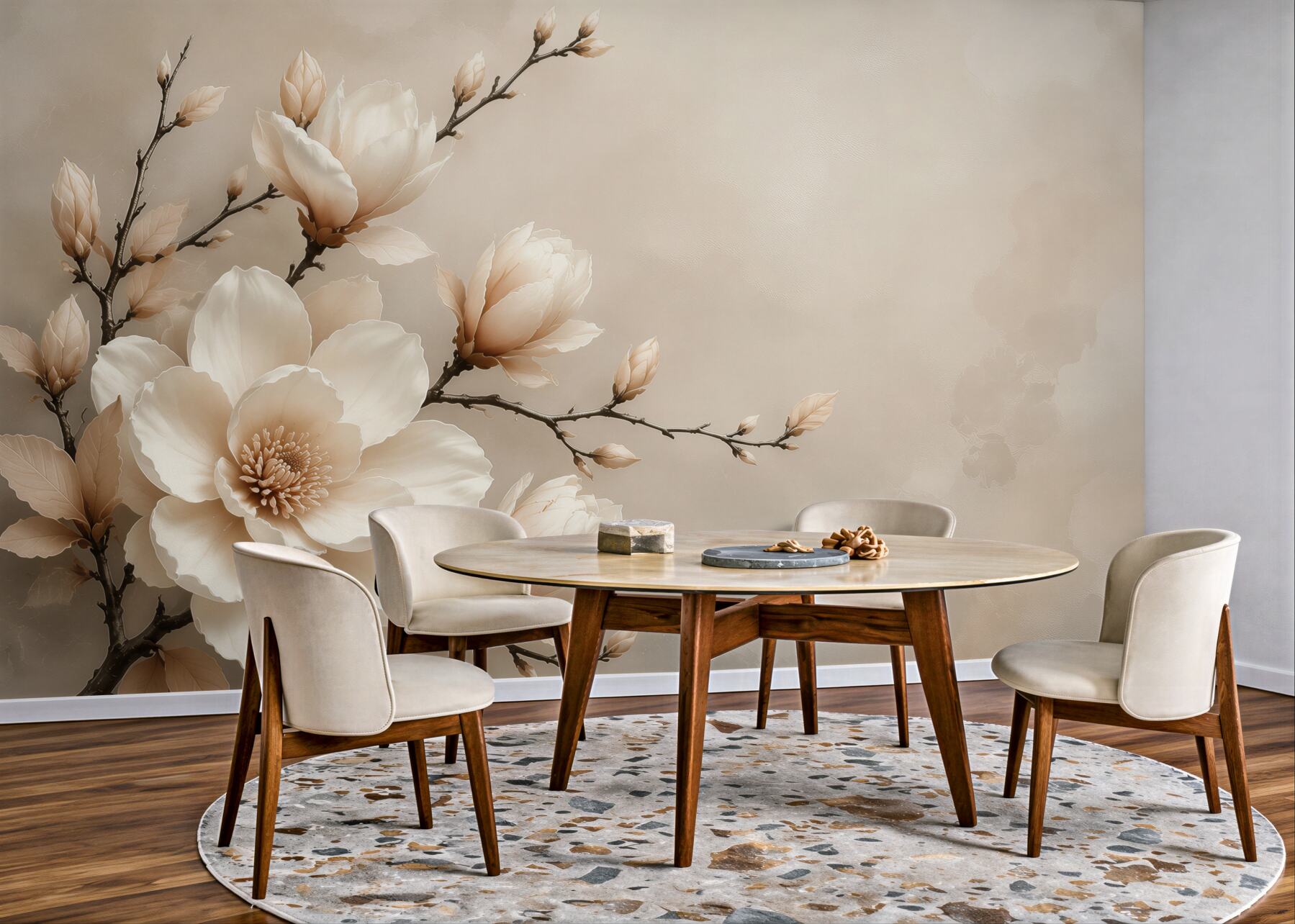 Fototapeta magnolia kremowa na gałęziach subtelna elegancja do sypialni?v23