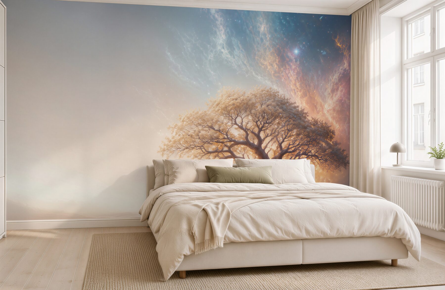 Fototapeta magiczne drzewo świetliste na tle kosmicznego nieba?v23