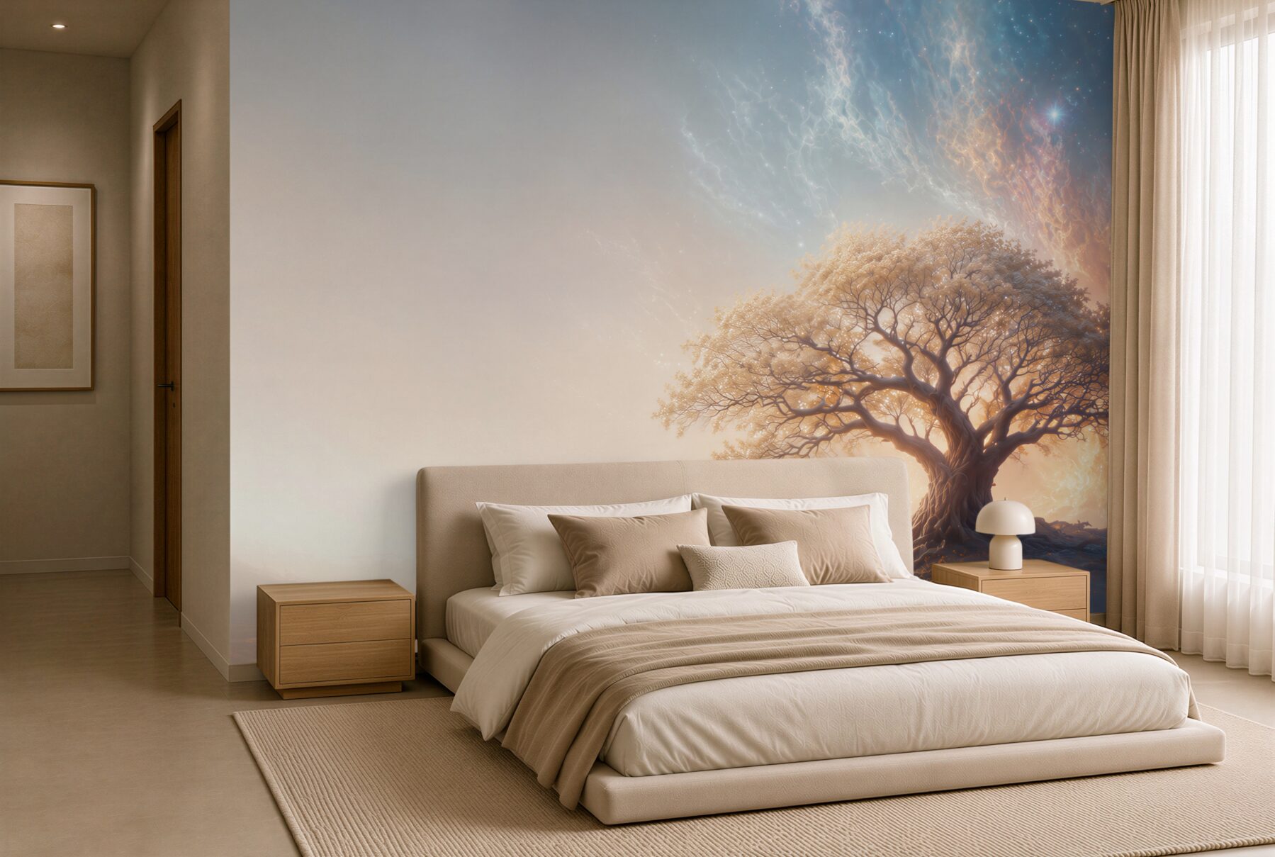 Fototapeta magiczne drzewo świetliste na tle kosmicznego nieba?v23