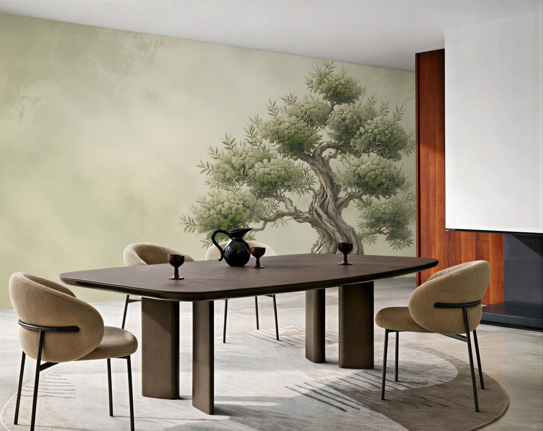 Fototapeta stare drzewo bonsai zielone na jasnym tle?v23
