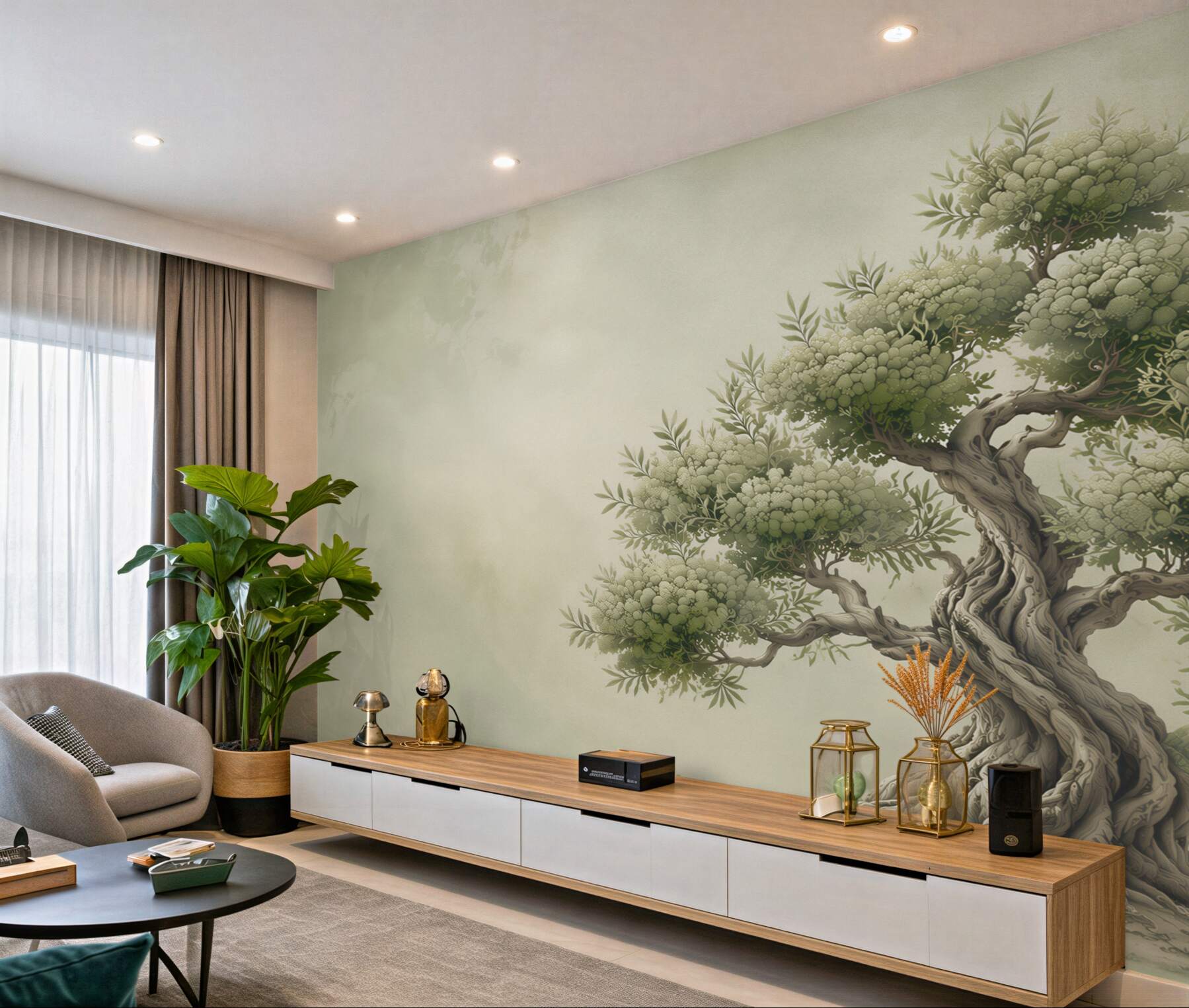 Fototapeta stare drzewo bonsai zielone na jasnym tle?v23