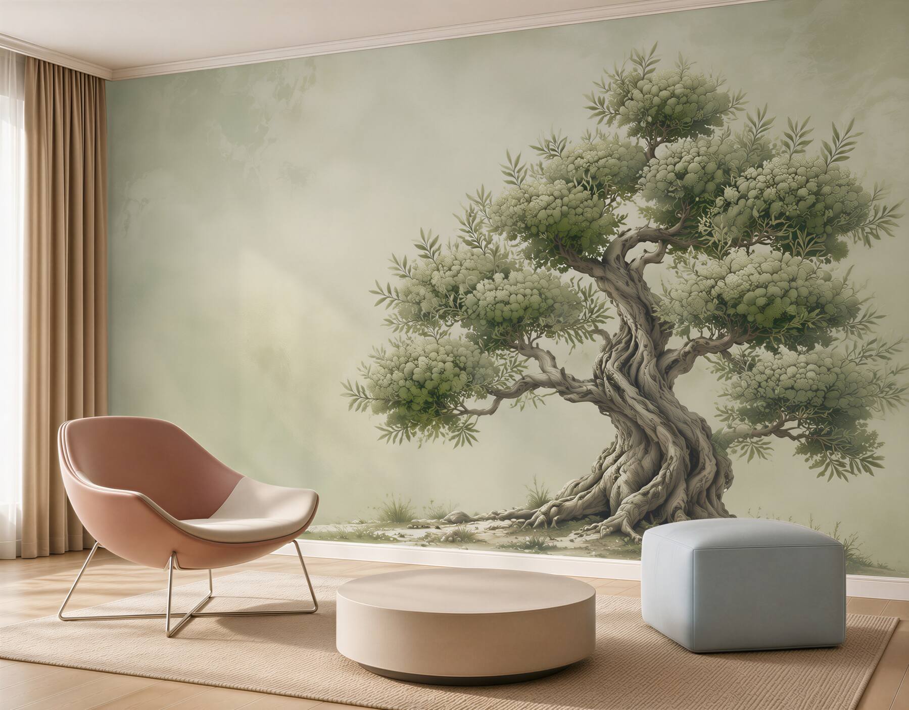 Fototapeta stare drzewo bonsai zielone na jasnym tle?v23