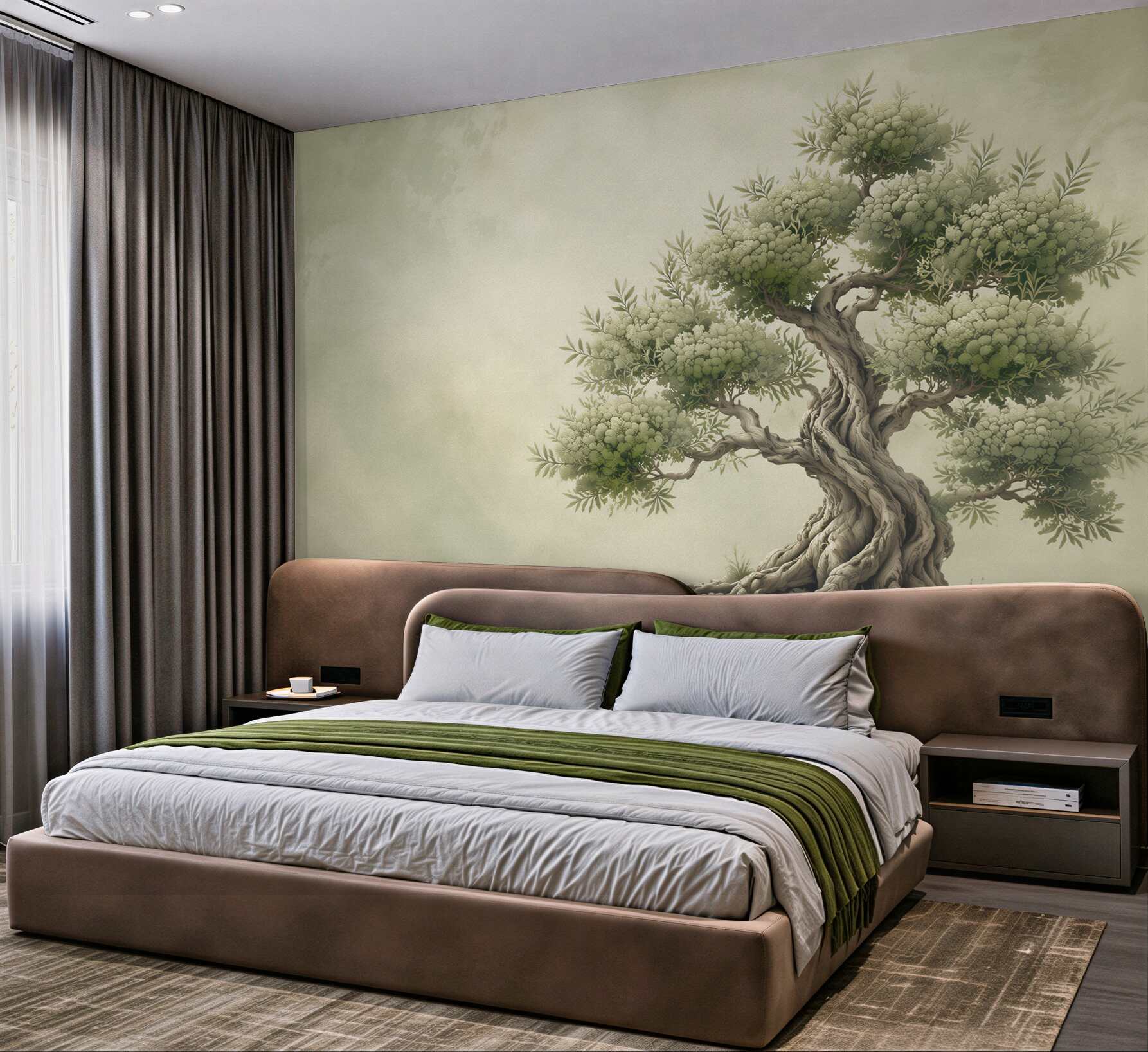 Fototapeta stare drzewo bonsai zielone na jasnym tle?v23