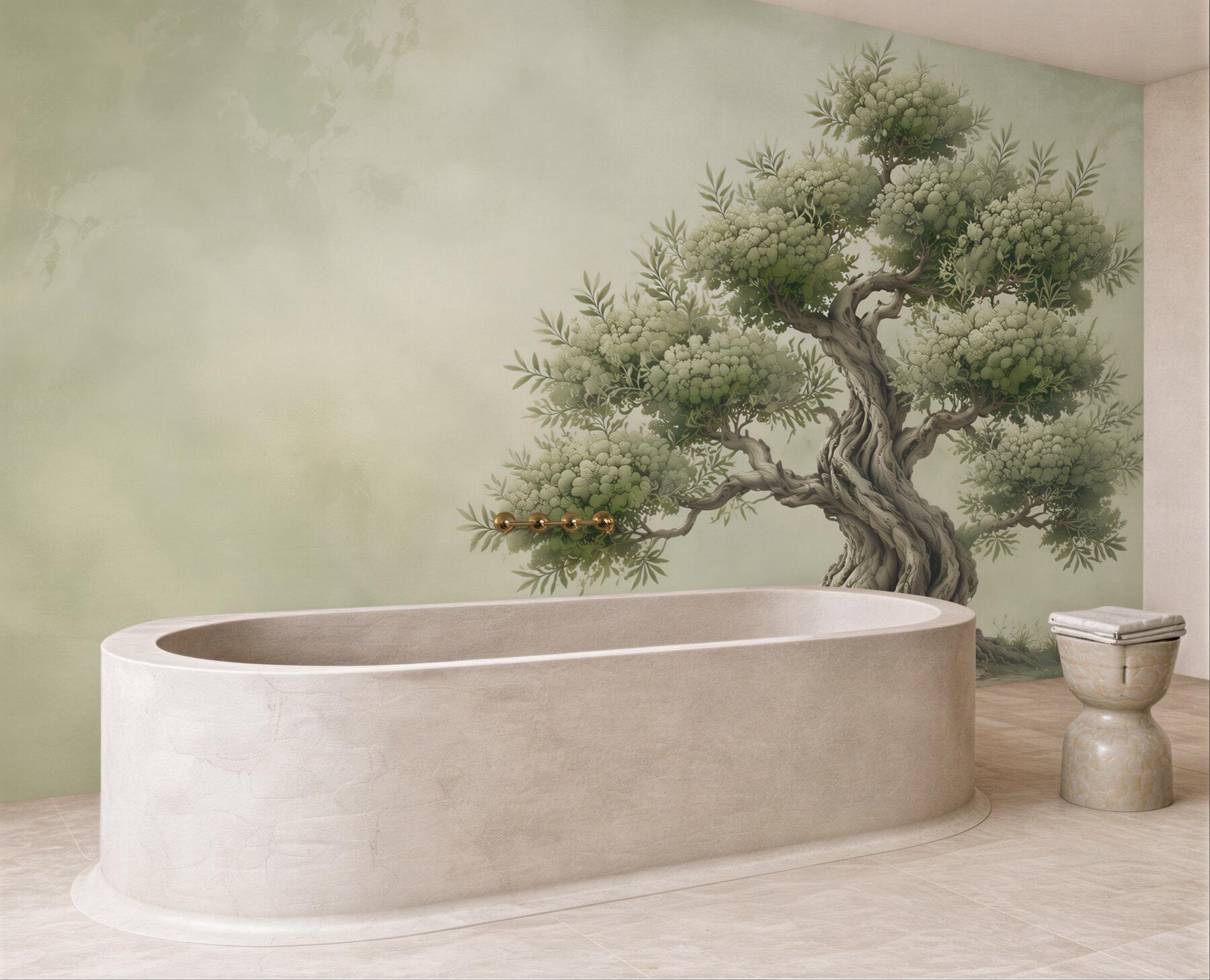 Fototapeta stare drzewo bonsai zielone na jasnym tle?v23