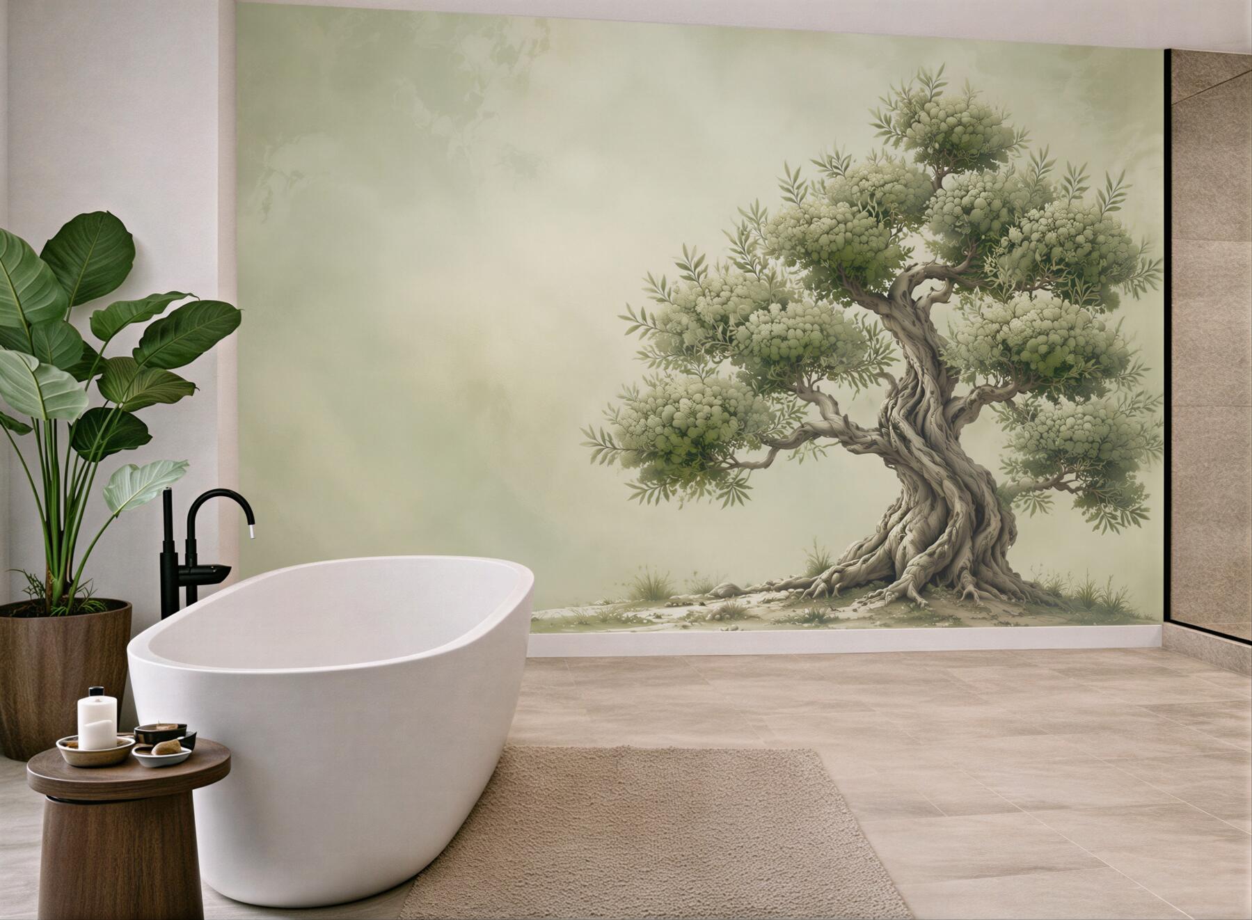 Fototapeta stare drzewo bonsai zielone na jasnym tle?v23