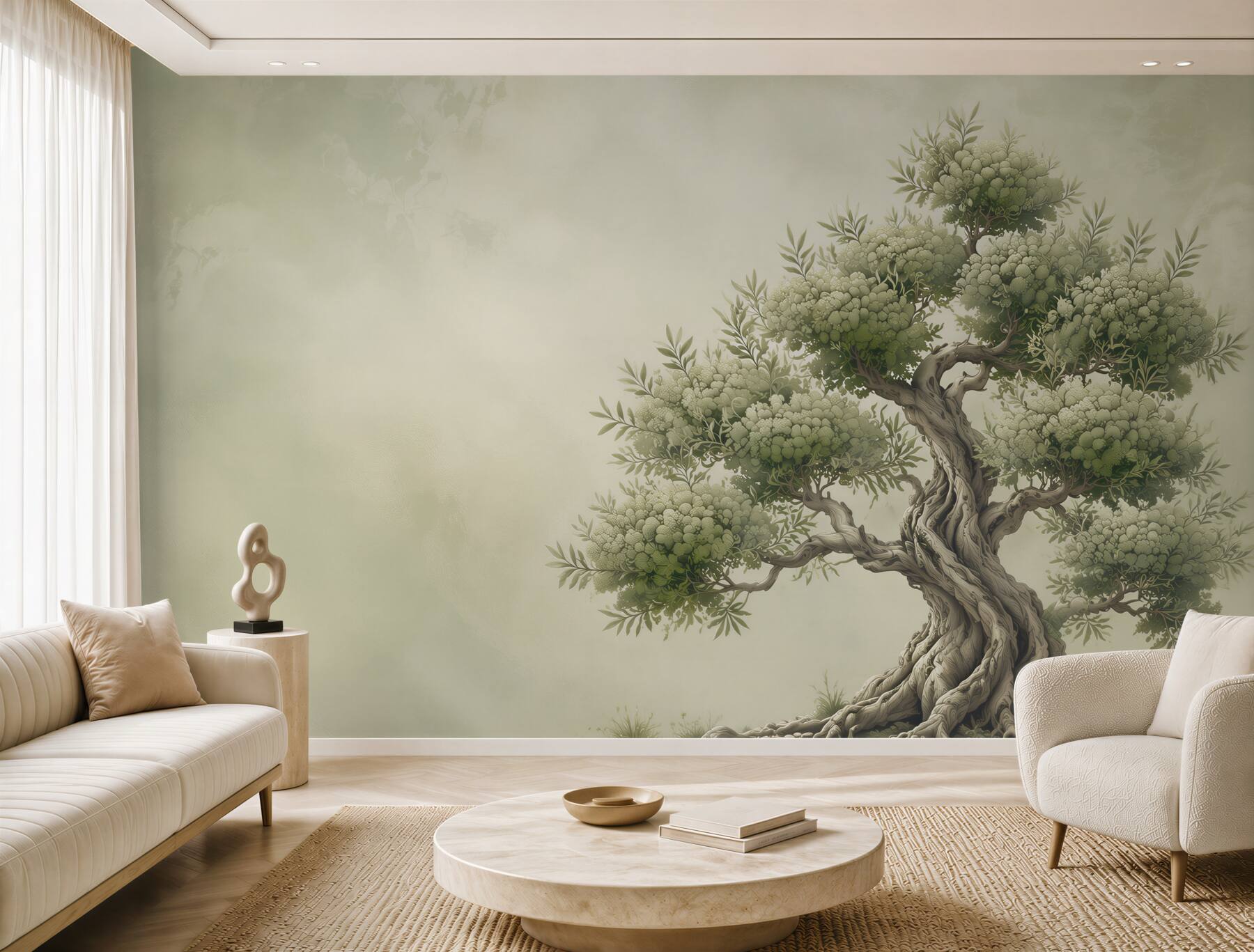 Fototapeta stare drzewo bonsai zielone na jasnym tle?v23