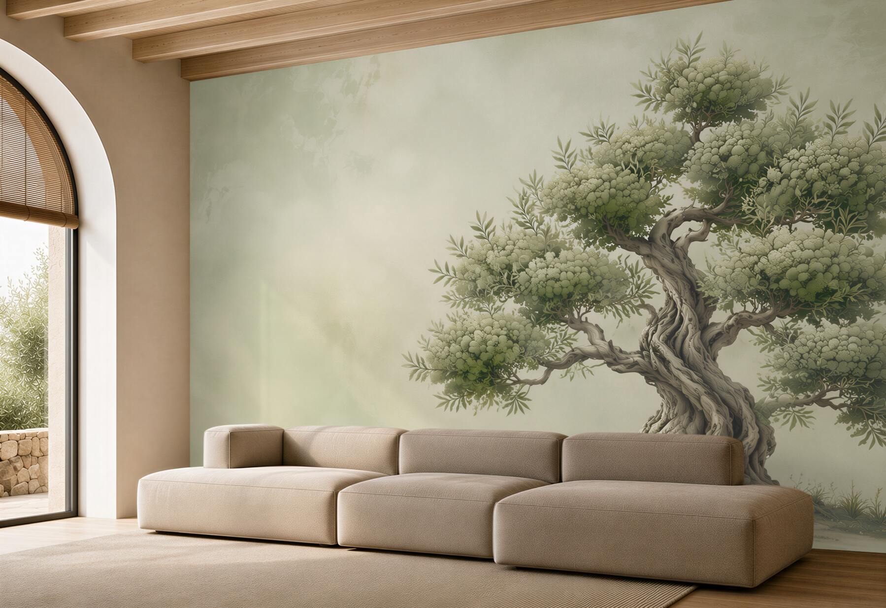 Fototapeta stare drzewo bonsai zielone na jasnym tle?v23