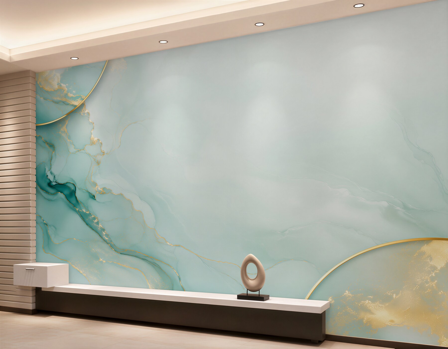 Fototapeta abstrakcyjny marmur turkusowy ze złotymi akcentami nowoczesna?v23