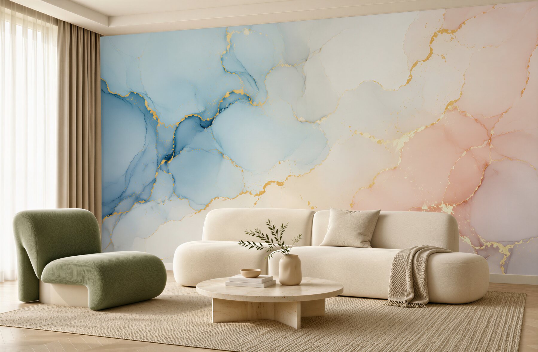 Fototapeta pastelowy marmur błękitno różowy ze złotymi żyłkami subtelna?v23