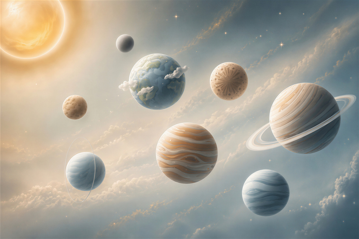 Fototapeta Wiele planet w kosmosie
