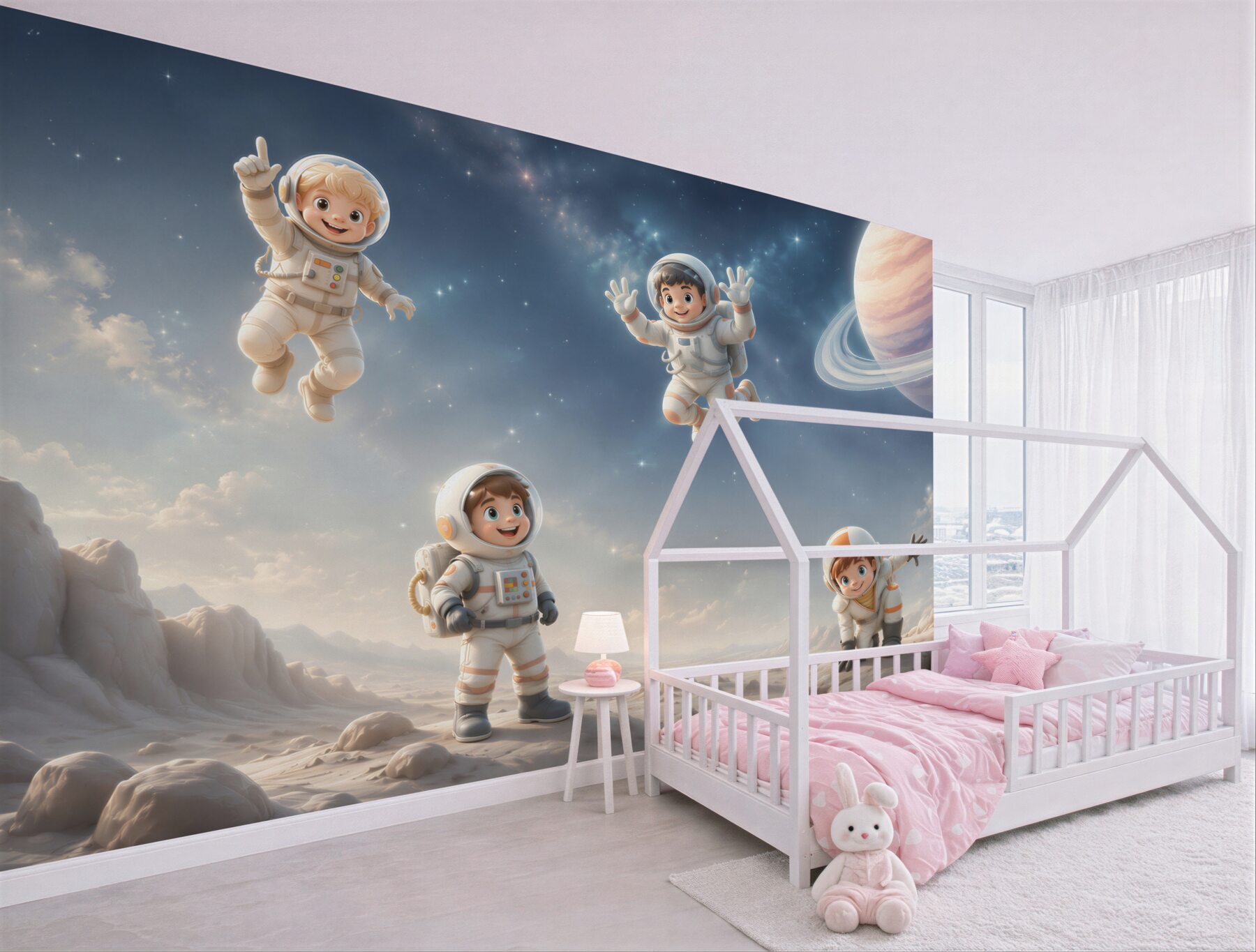 Fototapeta Młodzi astronauci studiują nową planetę?v23
