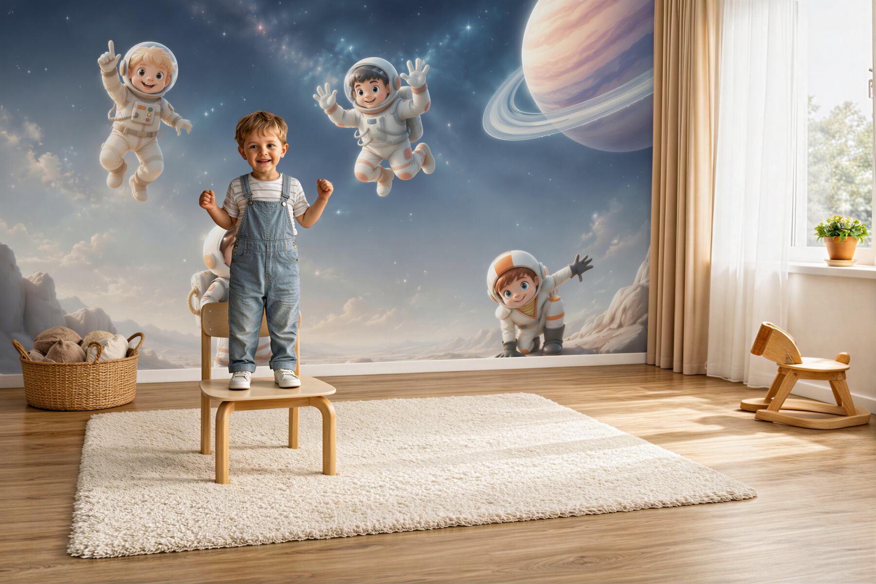 Fototapeta Młodzi astronauci studiują nową planetę?v23