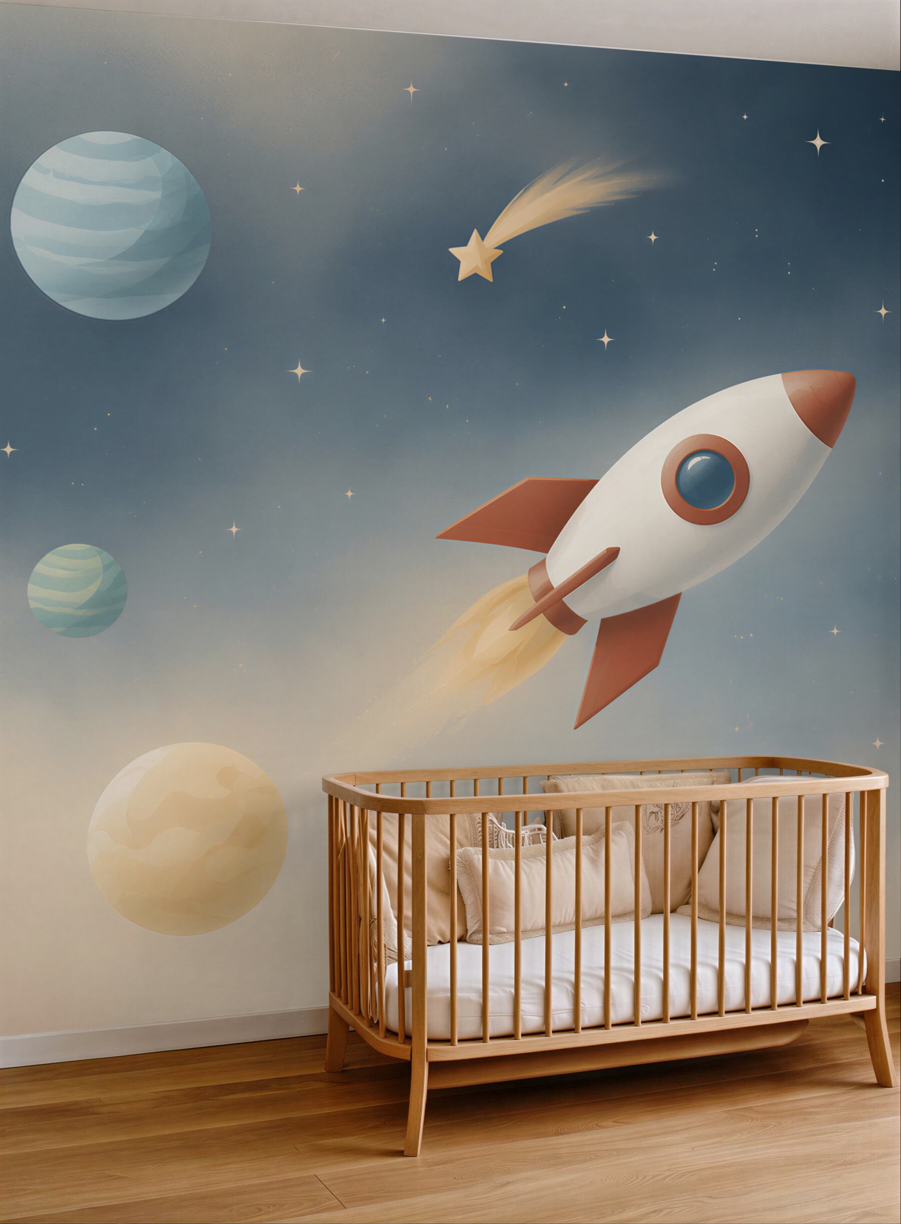 Fototapeta Rakieta, satelita i planeta?v23