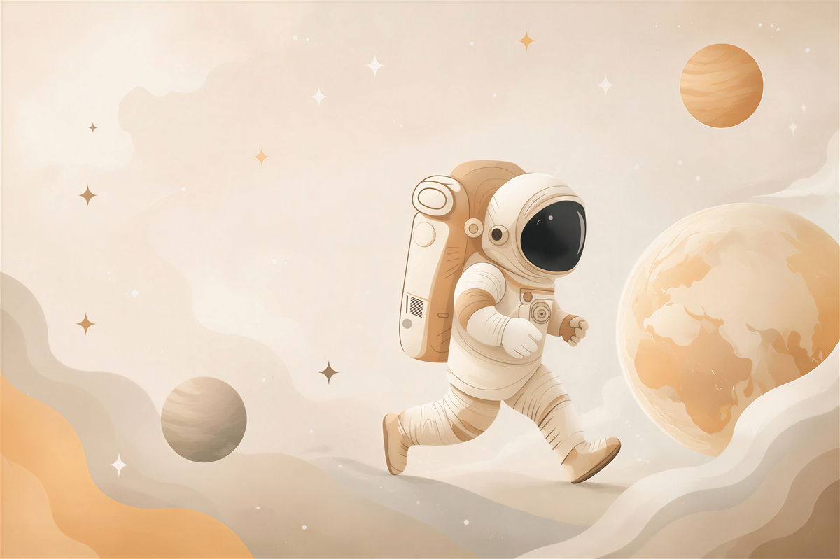 Fototapeta Astronauta wykonuje swoją misję