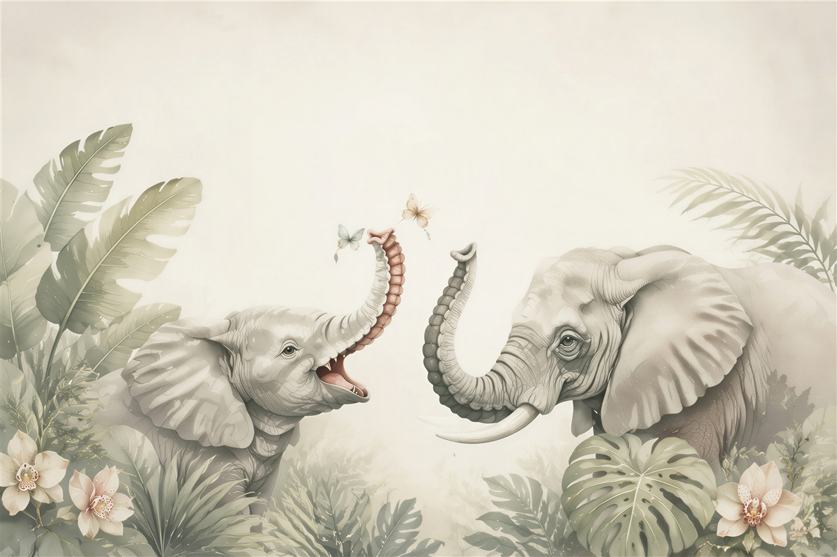 Fototapeta Elephant and Elephant Walk
