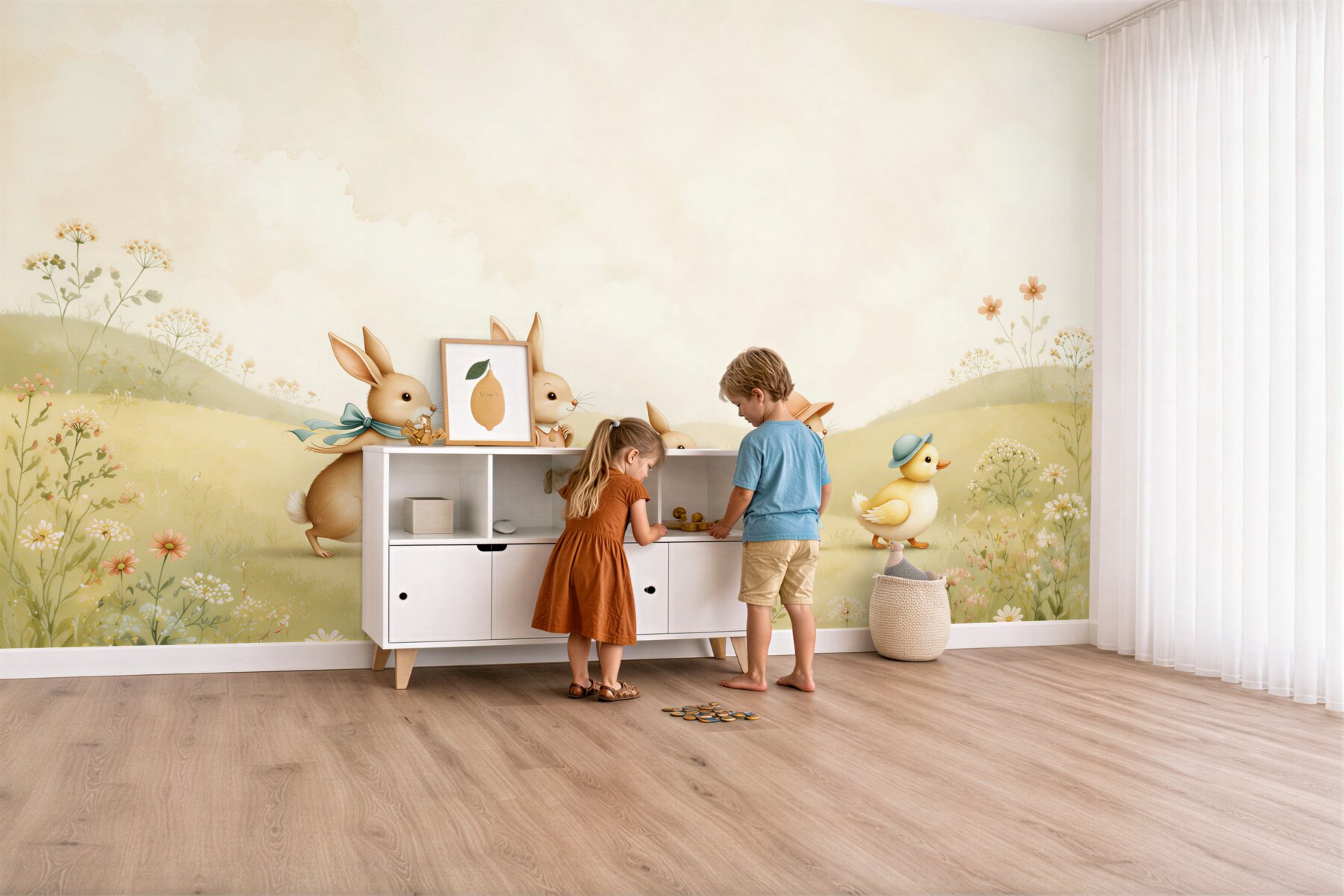 Fototapeta Bunny Family and Duck?v23
