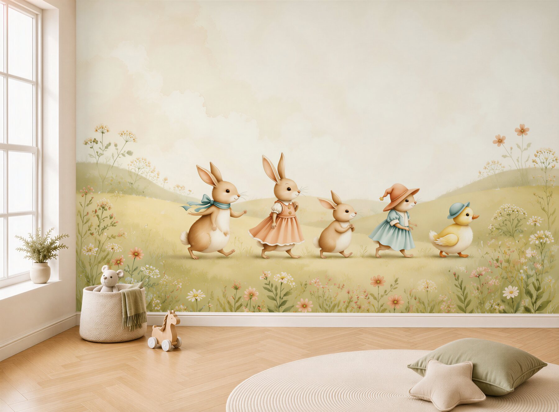 Fototapeta Bunny Family and Duck?v23