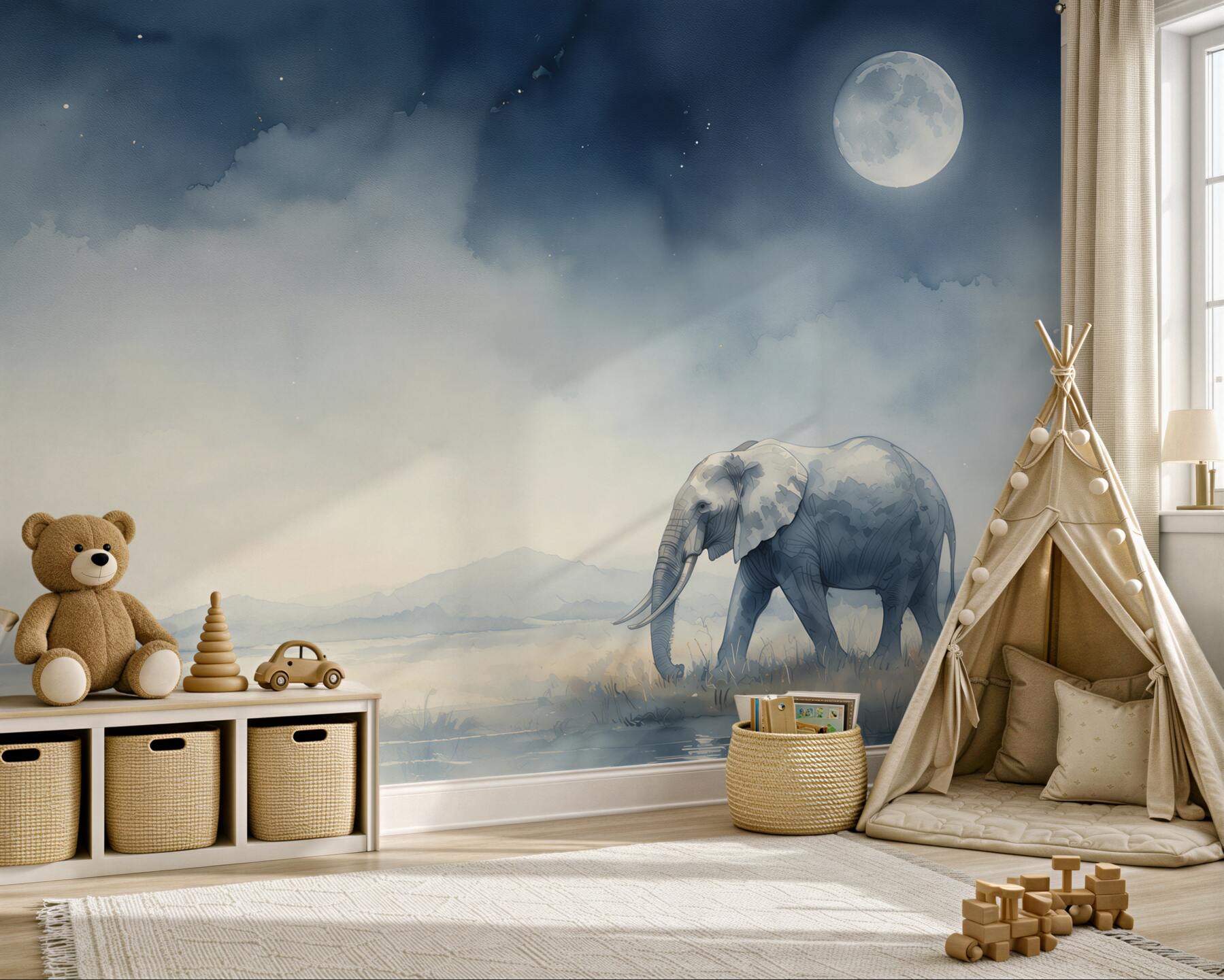 Fototapeta Elephant Night Walk?v23
