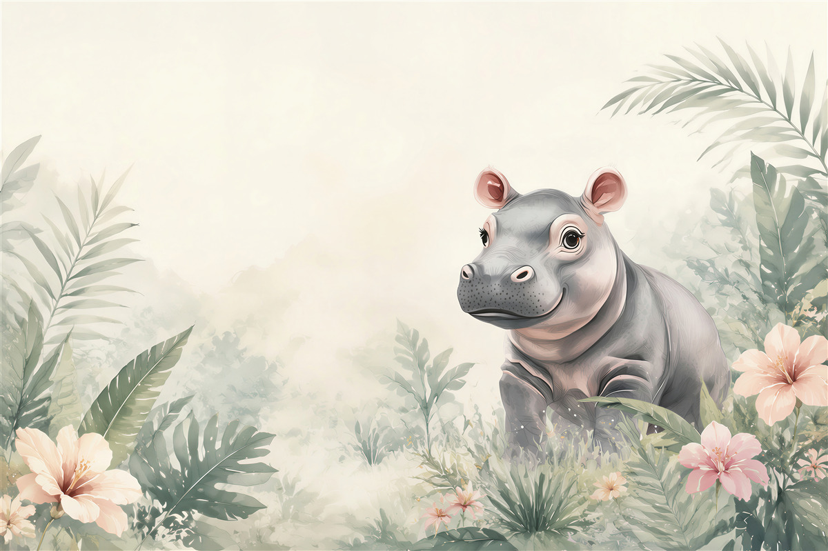 Fototapeta Hippo wśród zieleni