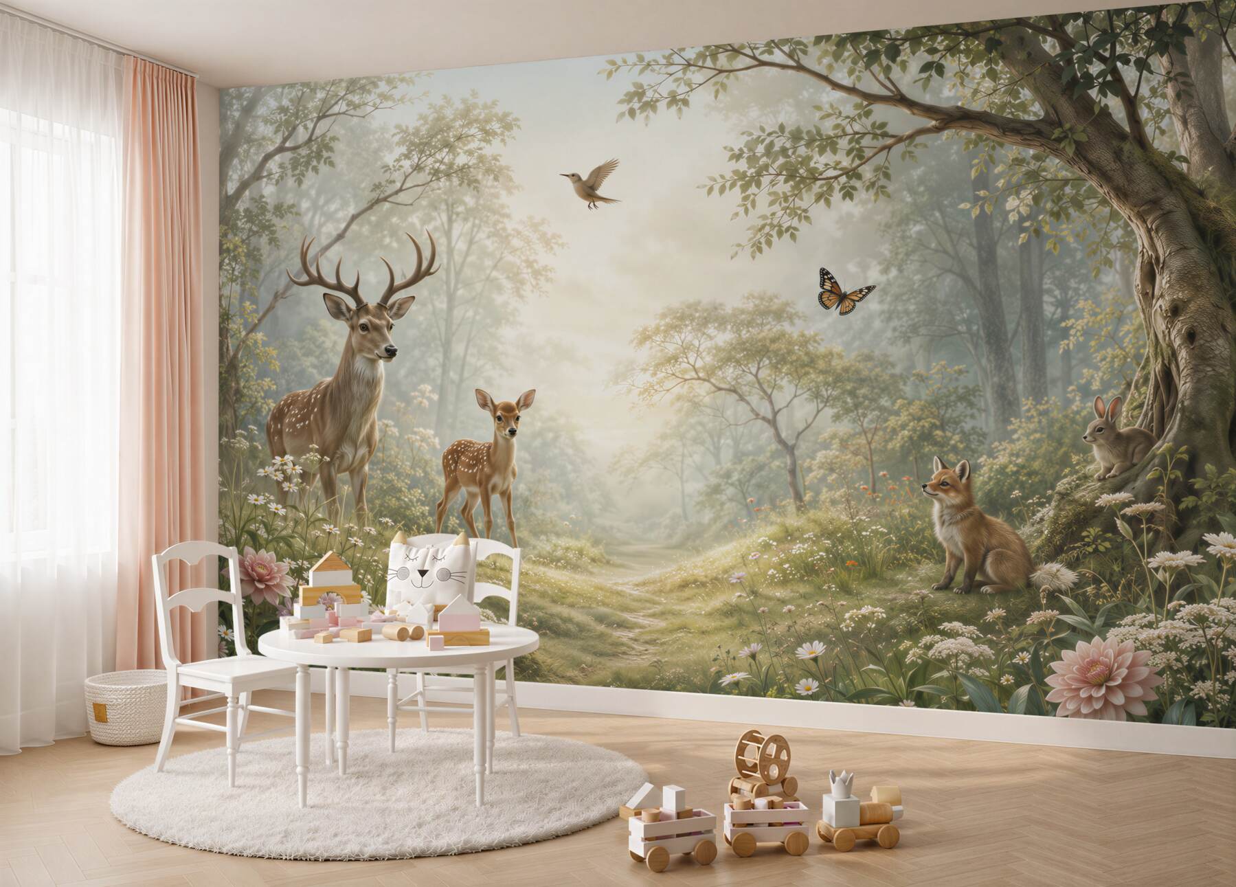 Fototapeta Różne zwierzęta i ptaki w lesie?v23