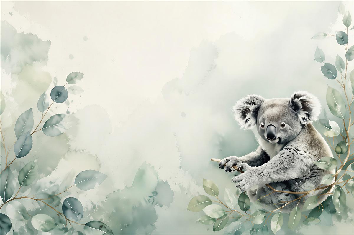 Fototapeta Koala siedzi na zielonej gałęzi
