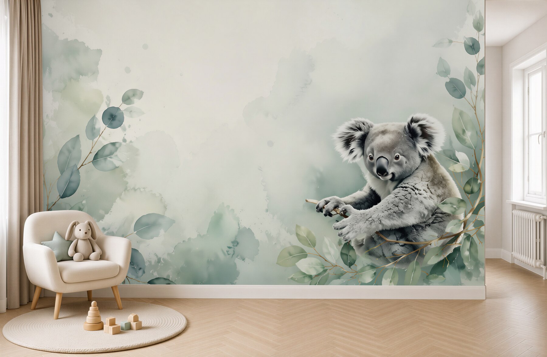 Fototapeta Koala siedzi na zielonej gałęzi