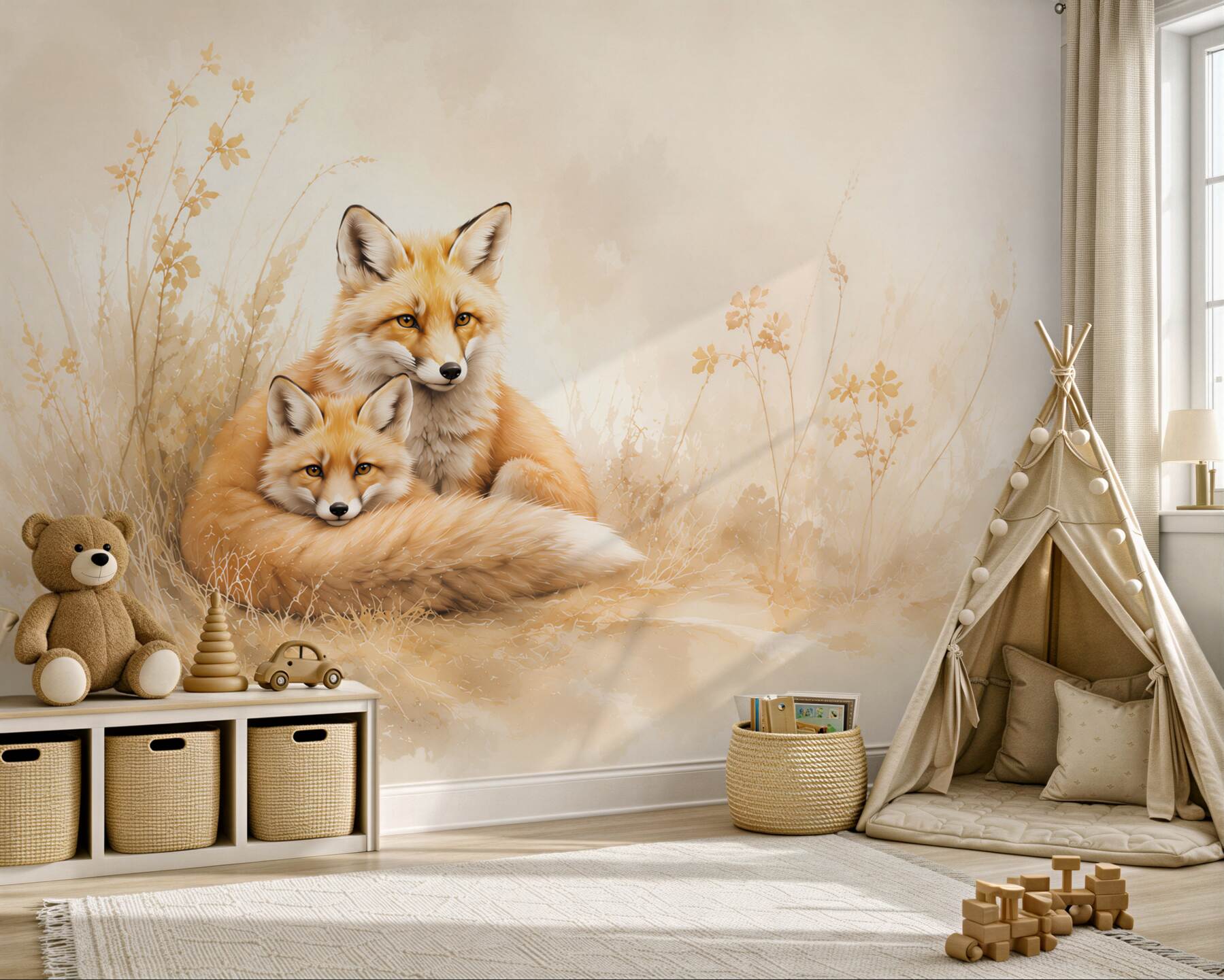 Fototapeta Dwa pomalowane lisy?v23